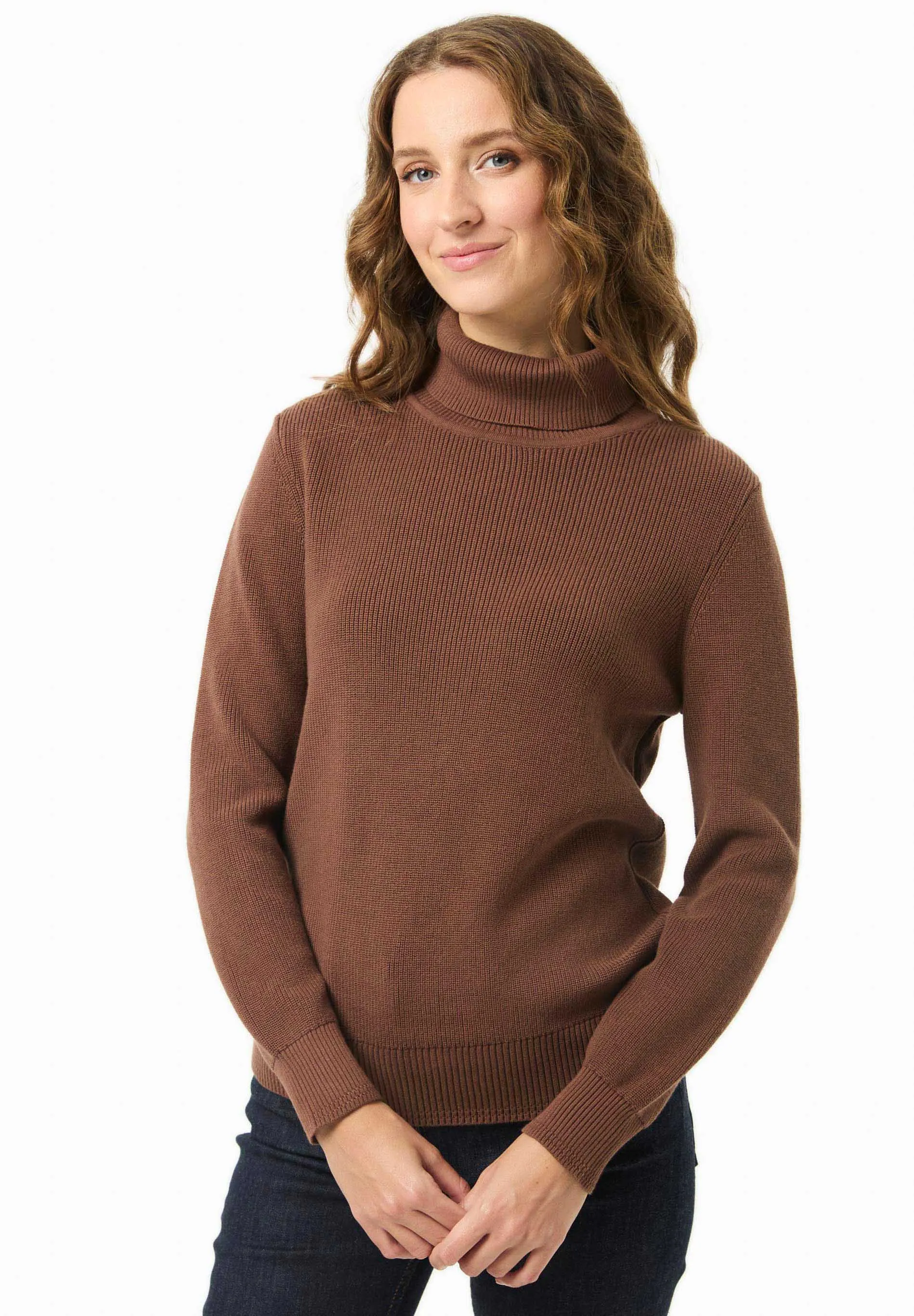 Women's Organic Cotton Turtleneck Knit Cocoa Brown sold by Ivalo.com