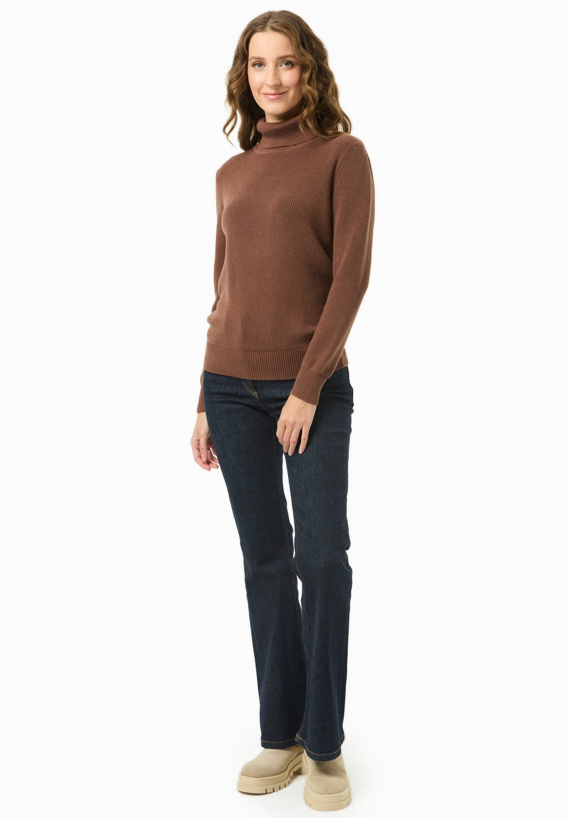 Women's Organic Cotton Turtleneck Knit Cocoa Brown sold by Ivalo.com product image thumbnail 3