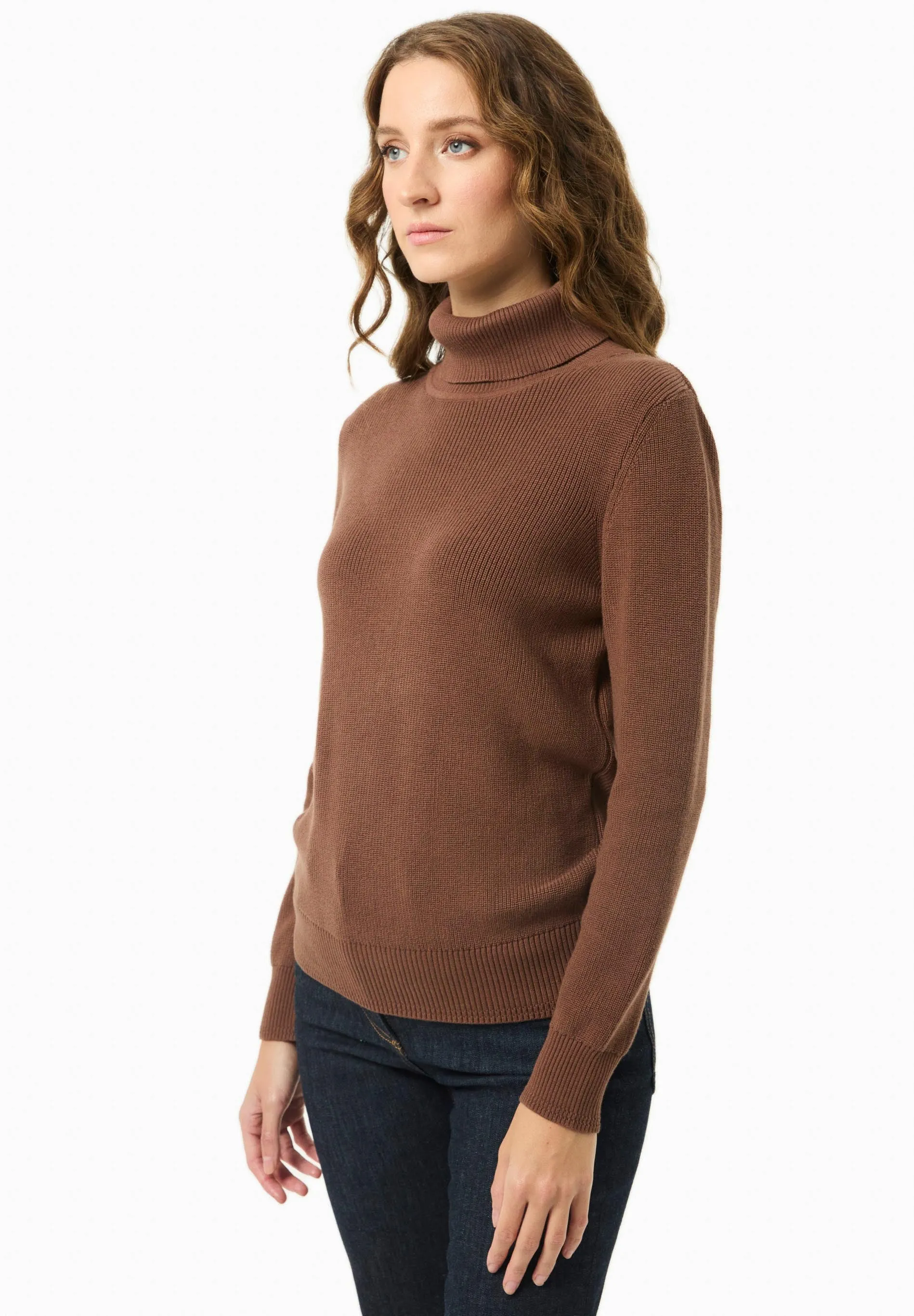 Women's Organic Cotton Turtleneck Knit Cocoa Brown sold by Ivalo.com product image thumbnail 4