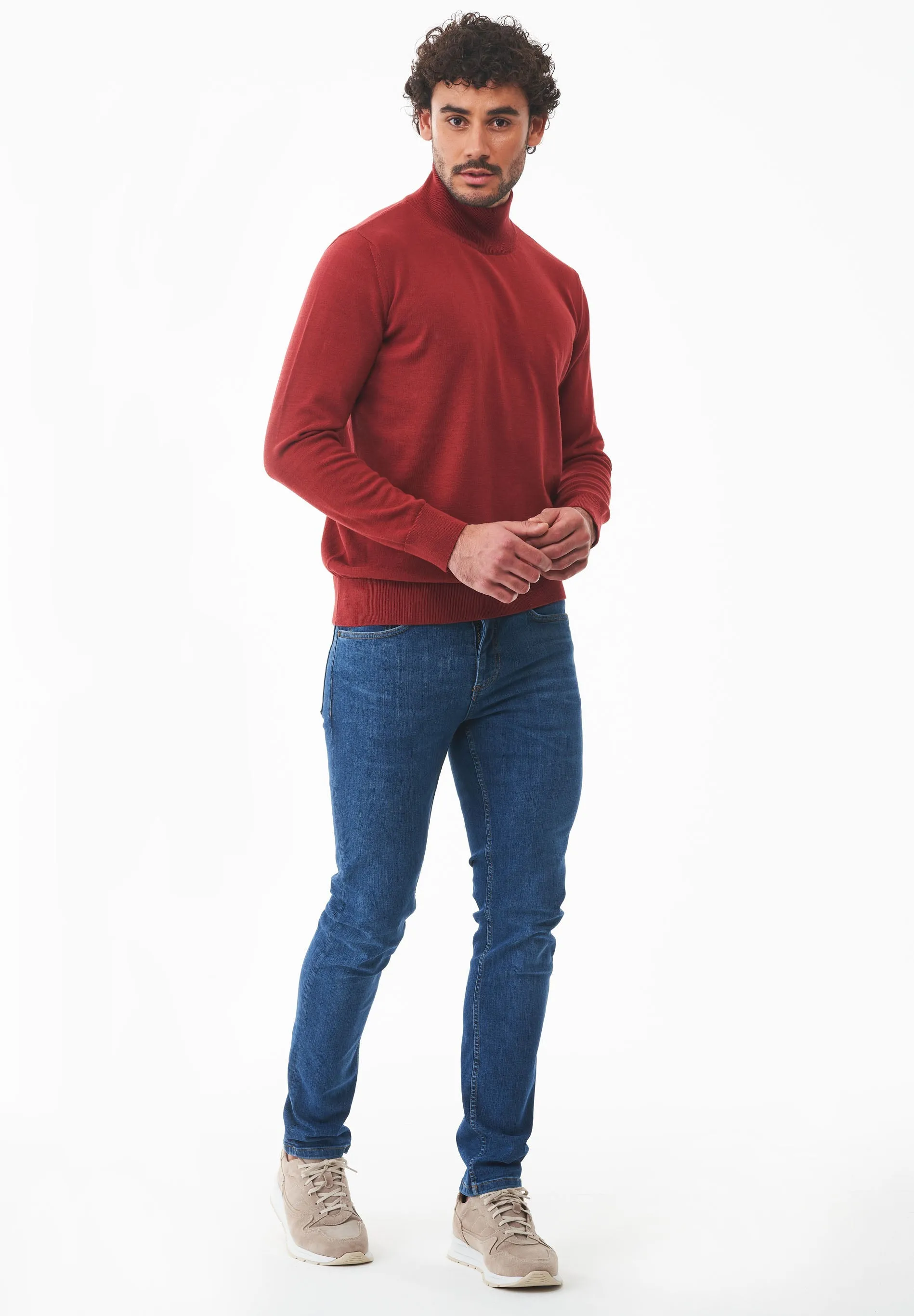 Men's Organic Cotton Turtleneck Sweater Merlot sold by Ivalo.com product image thumbnail 3