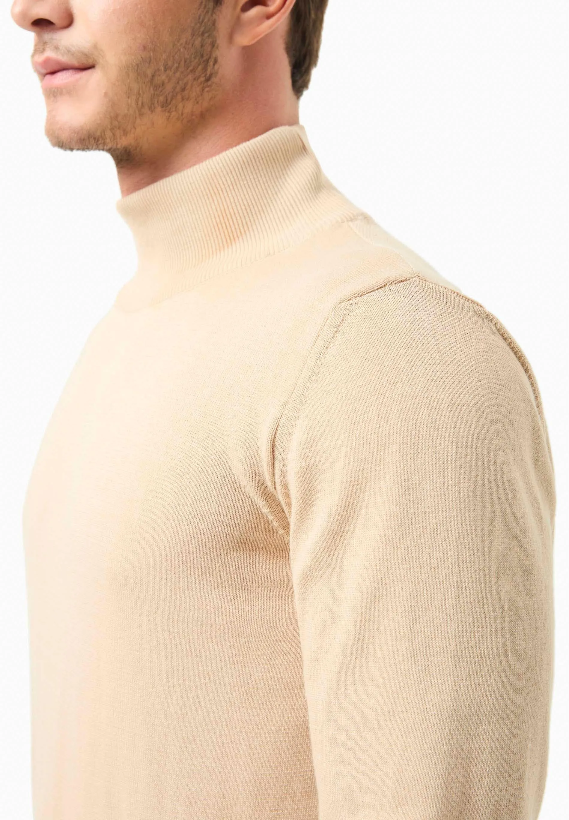 Men's Organic Cotton Turtleneck Sweater Beige sold by Ivalo.com product image thumbnail 5