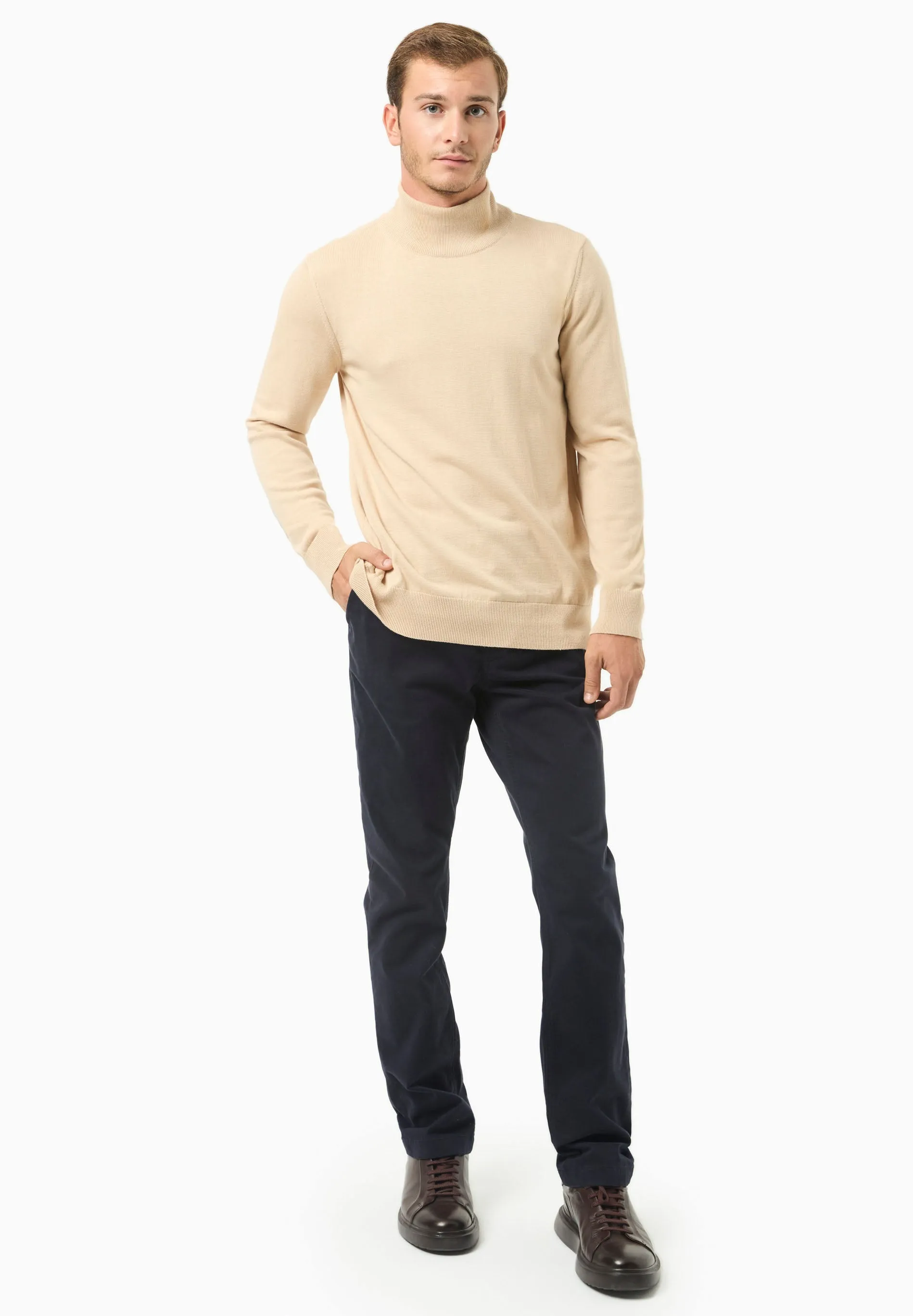Men's Organic Cotton Turtleneck Sweater Beige sold by Ivalo.com product image thumbnail 3