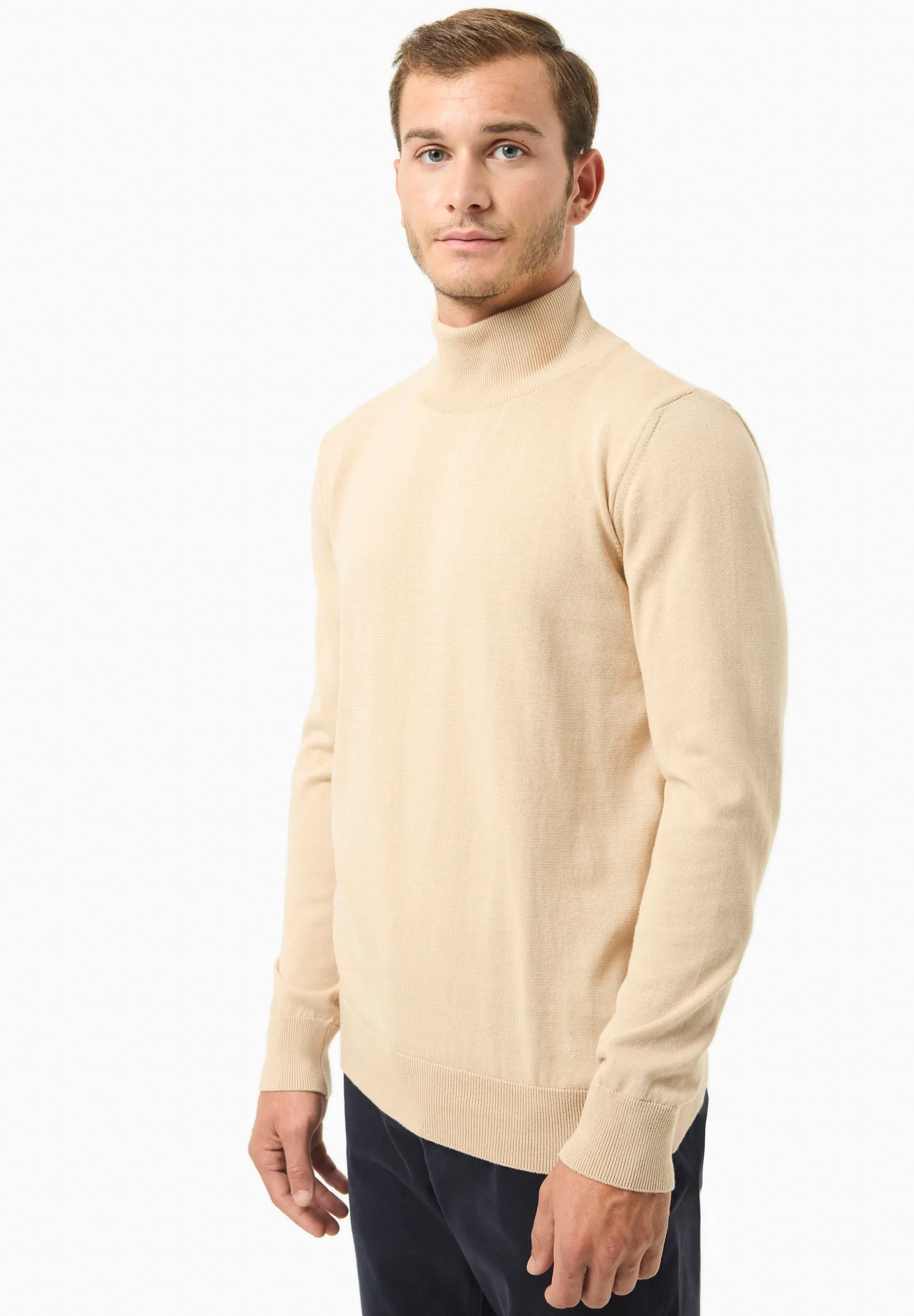 Men's Organic Cotton Turtleneck Sweater Beige sold by Ivalo.com product image thumbnail 4