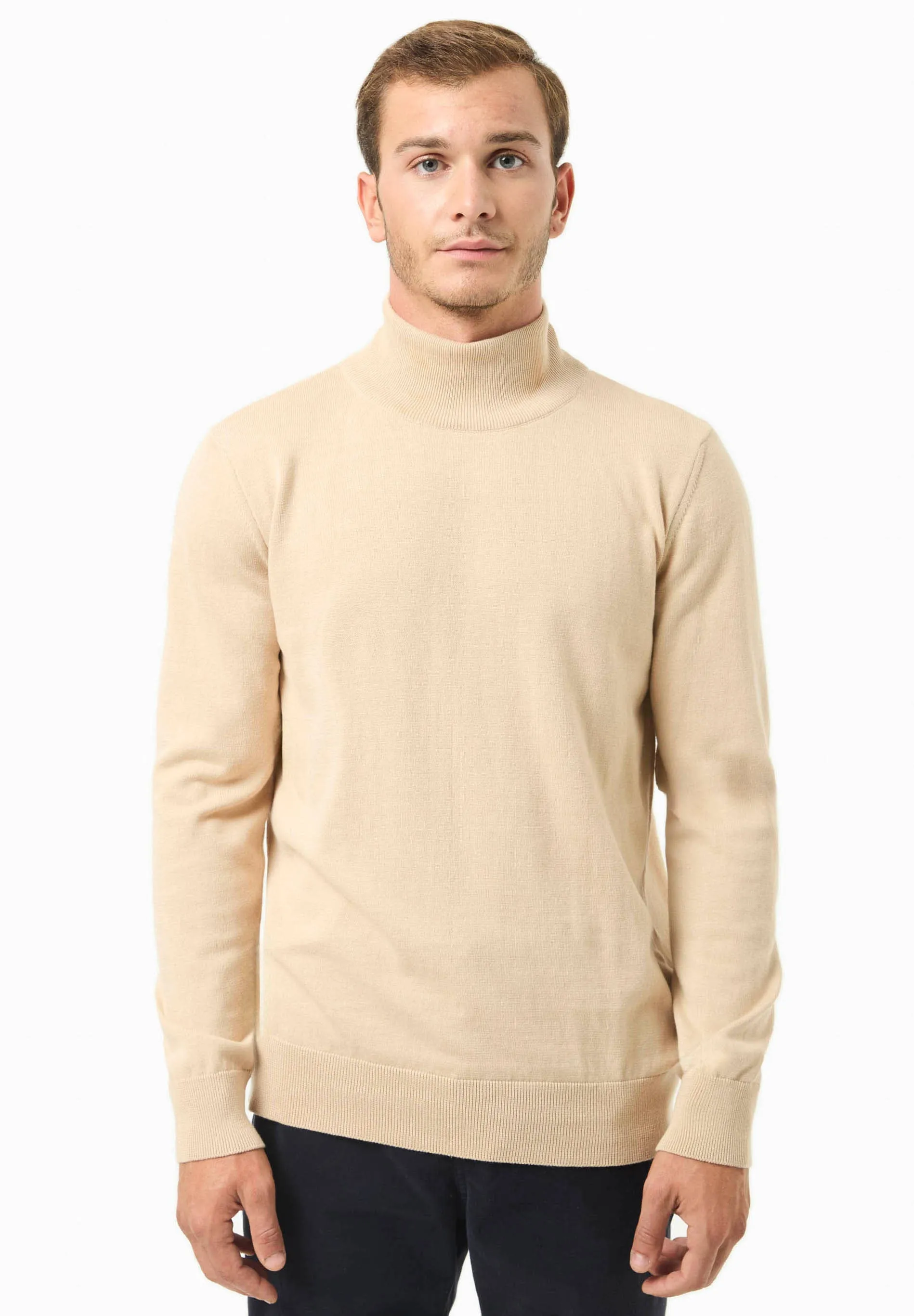Men's Organic Cotton Turtleneck Sweater Beige sold by Ivalo.com