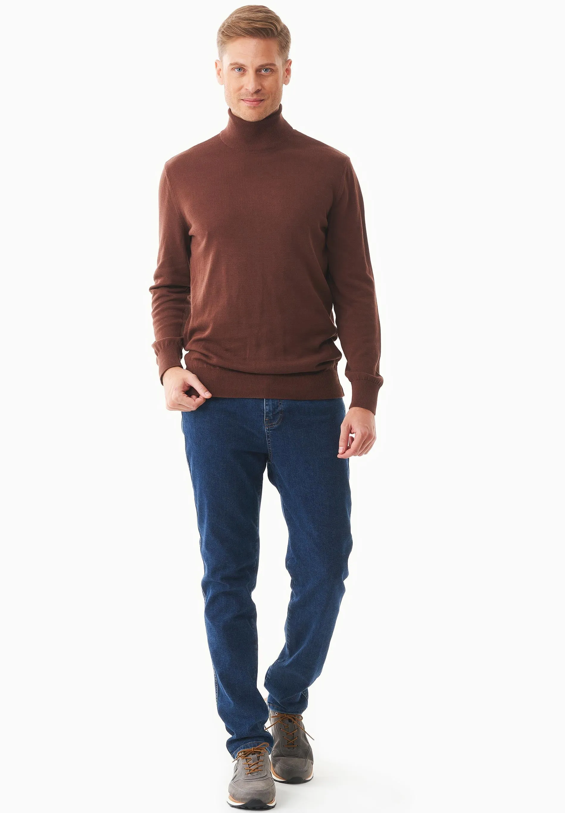 Men's Organic Cotton Turtleneck Sweater Radical Brown sold by Ivalo.com product image thumbnail 3