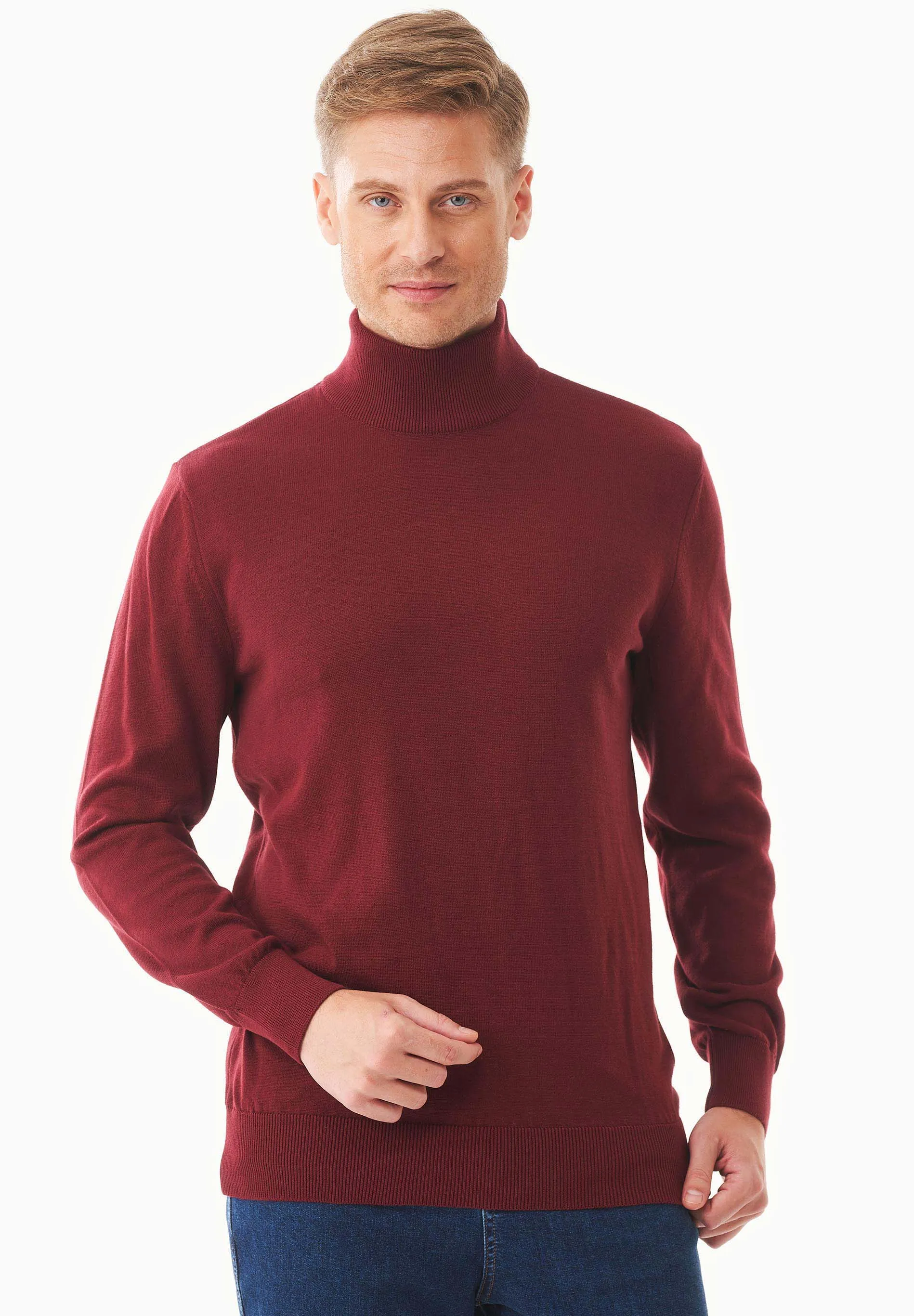 Men's Organic Cotton Turtleneck Sweater Syrah Red sold by Ivalo.com product image thumbnail 3