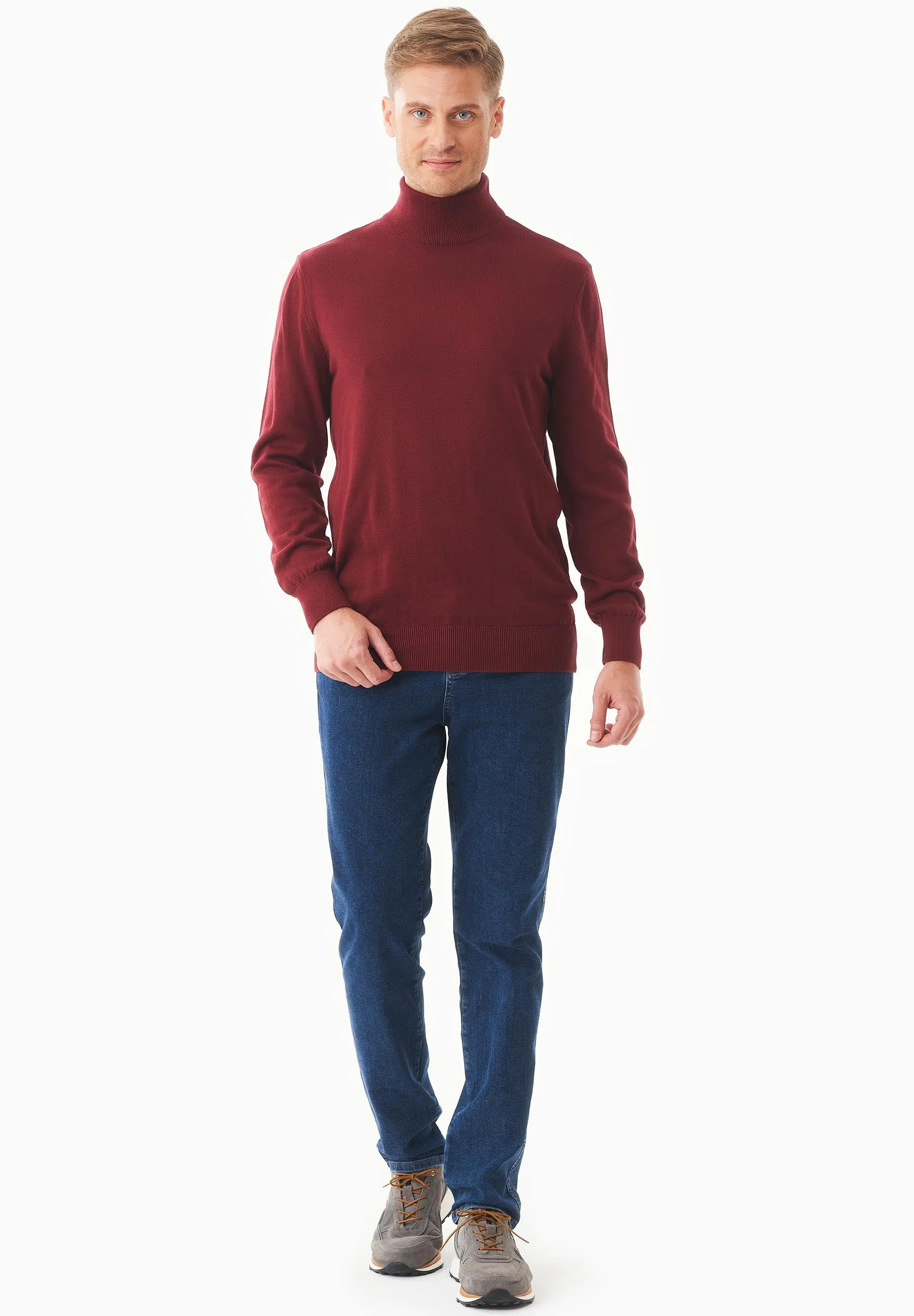 Men's Organic Cotton Turtleneck Sweater Syrah Red sold by Ivalo.com product image thumbnail 4