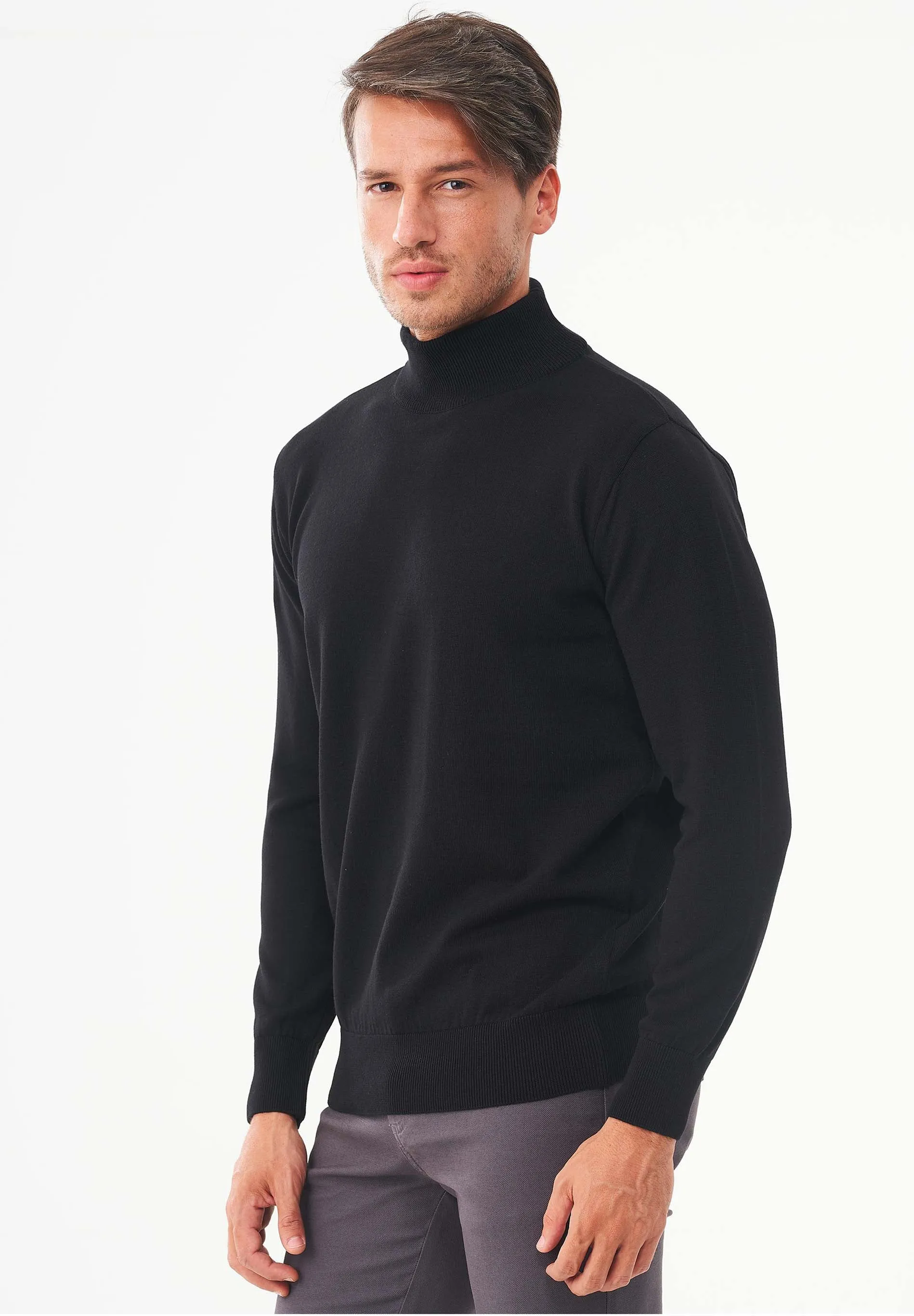 Men's Organic Cotton Turtleneck Sweater Black sold by Ivalo.com product image thumbnail 4