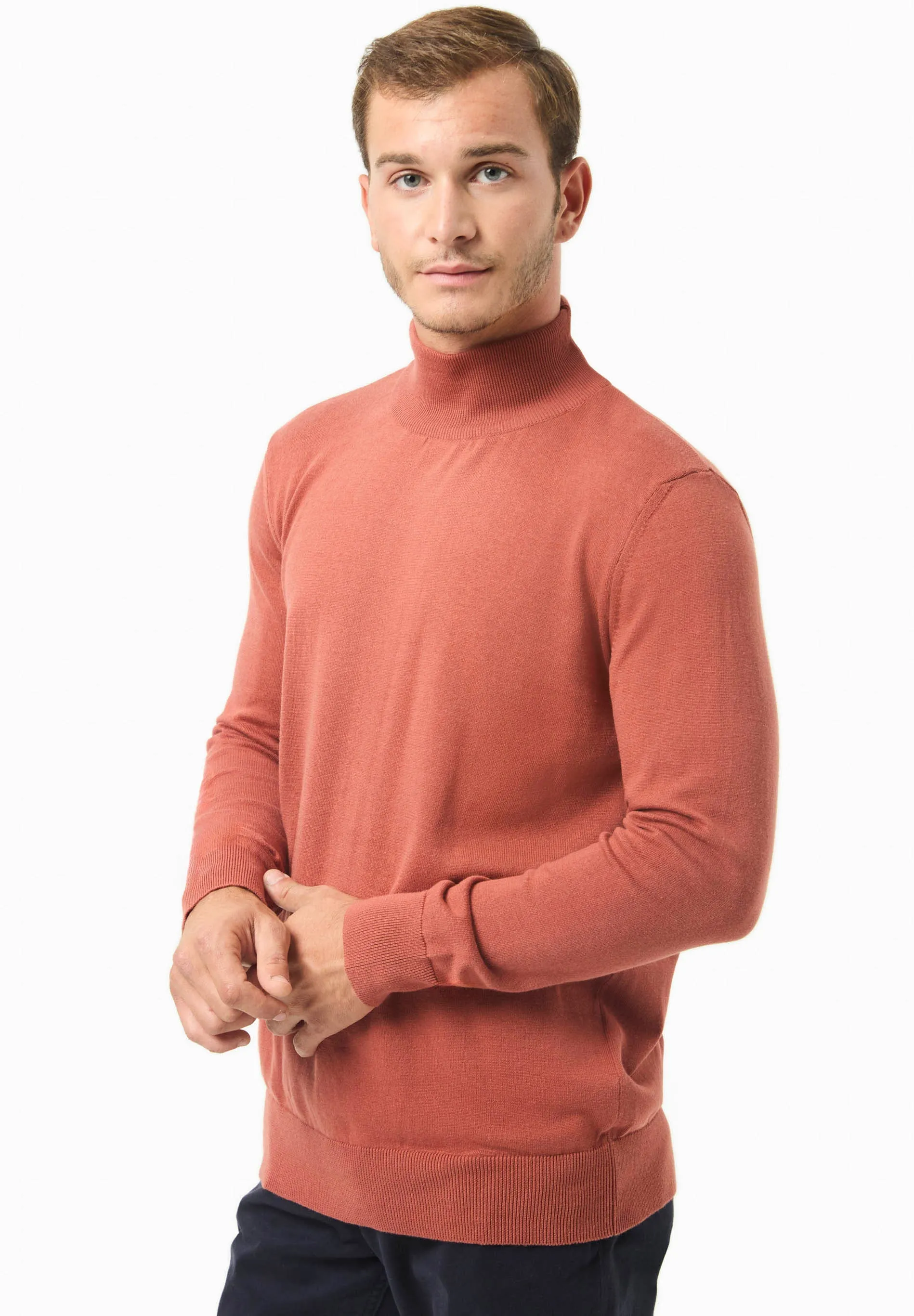 Men's Organic Cotton Turtleneck Sweater Cinnamon sold by Ivalo.com