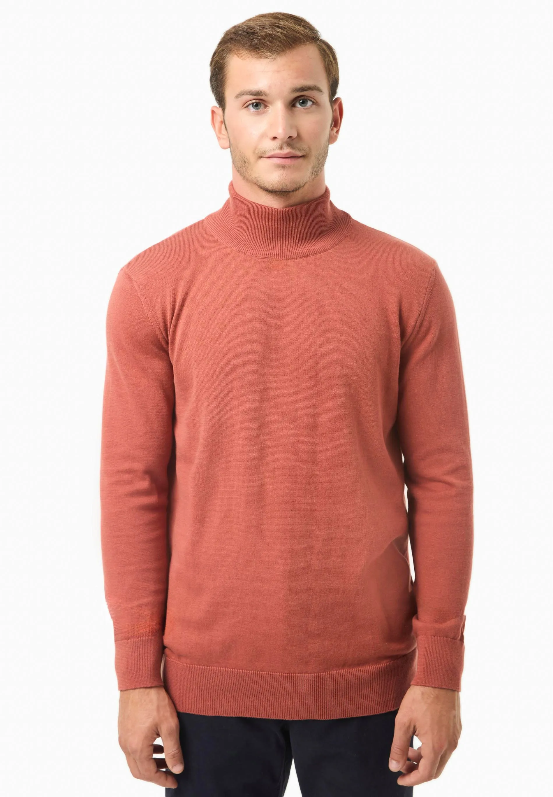 Men's Organic Cotton Turtleneck Sweater Cinnamon sold by Ivalo.com product image thumbnail 3