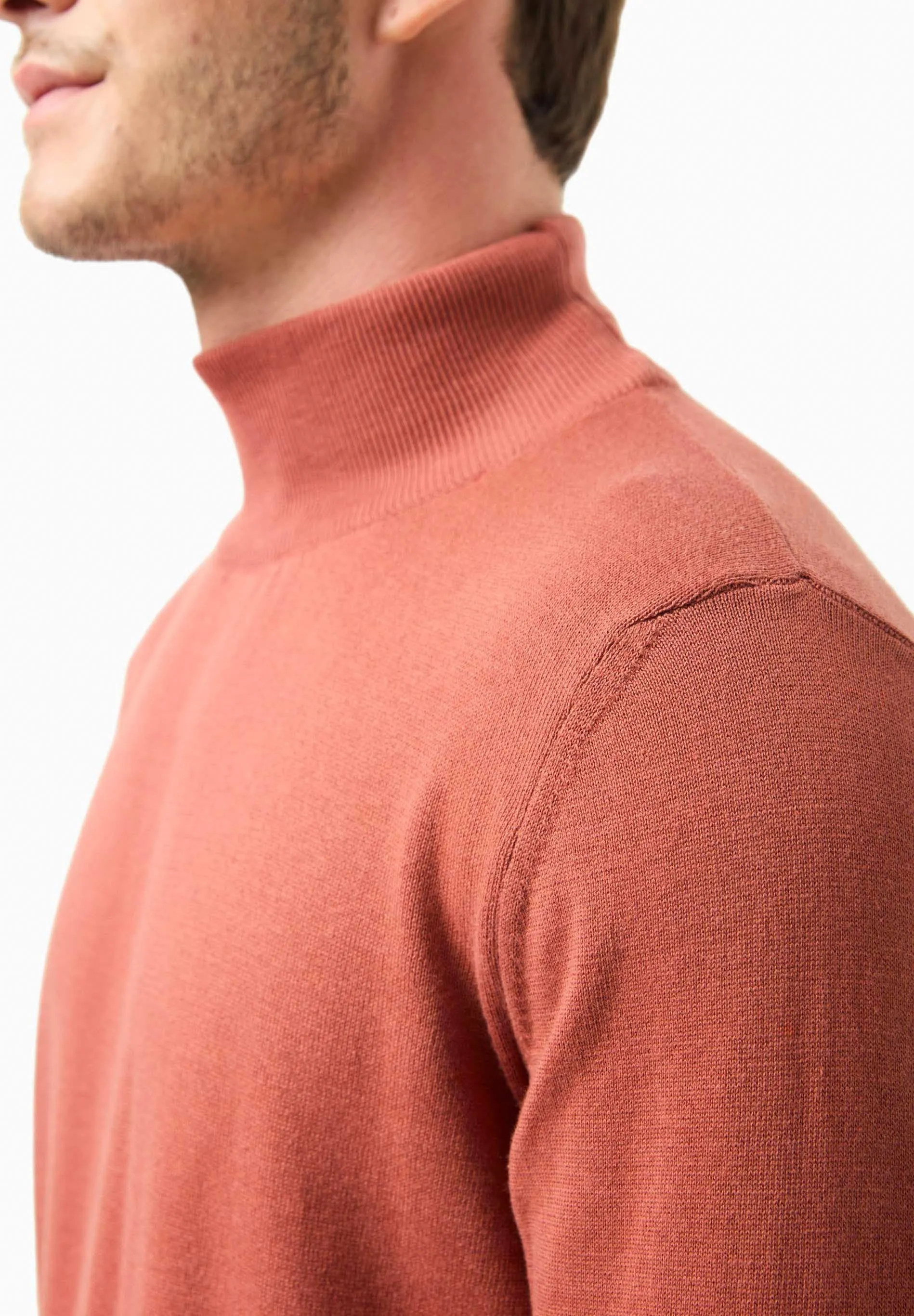 Men's Organic Cotton Turtleneck Sweater Cinnamon sold by Ivalo.com product image thumbnail 5