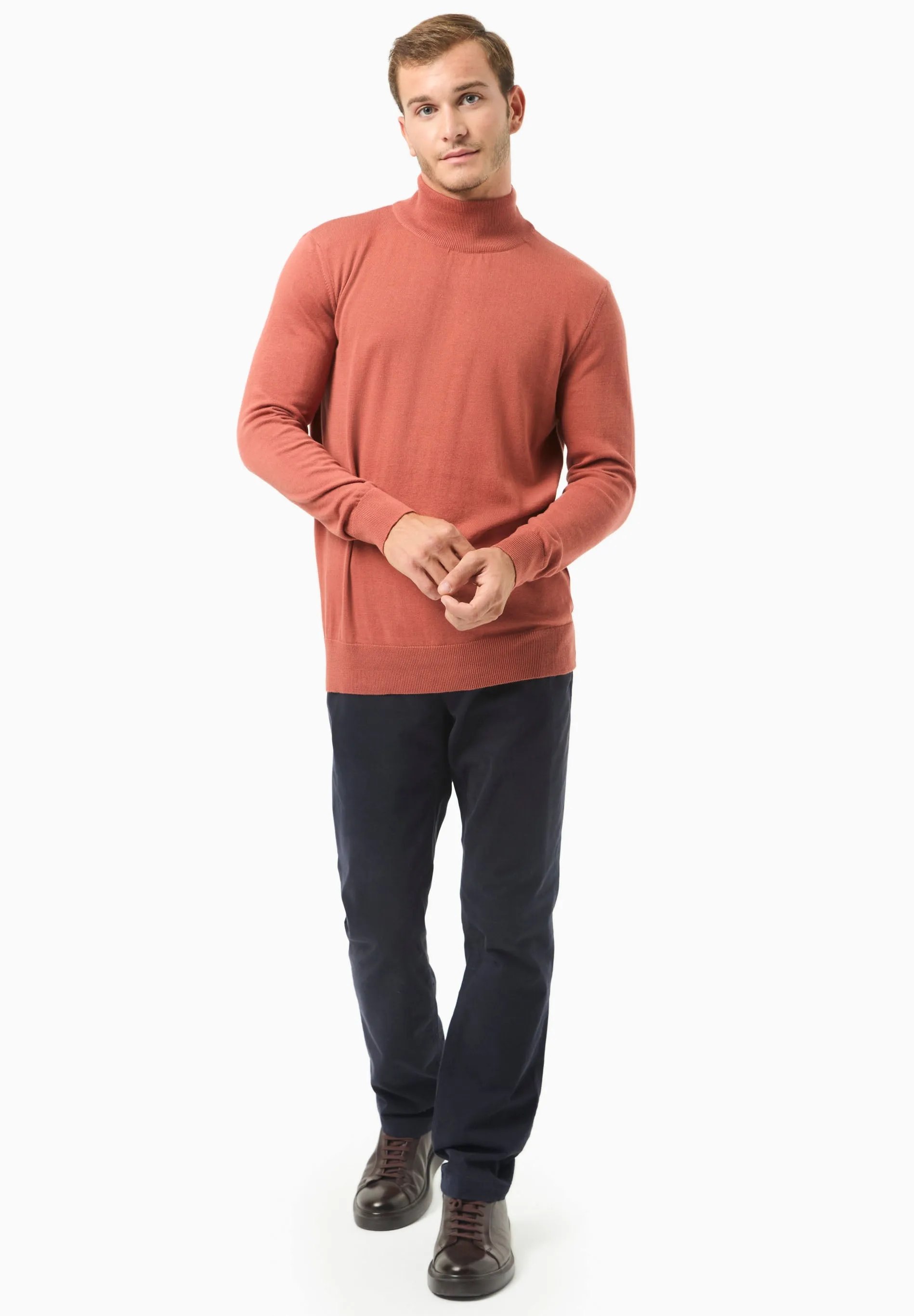 Men's Organic Cotton Turtleneck Sweater Cinnamon sold by Ivalo.com product image thumbnail 4