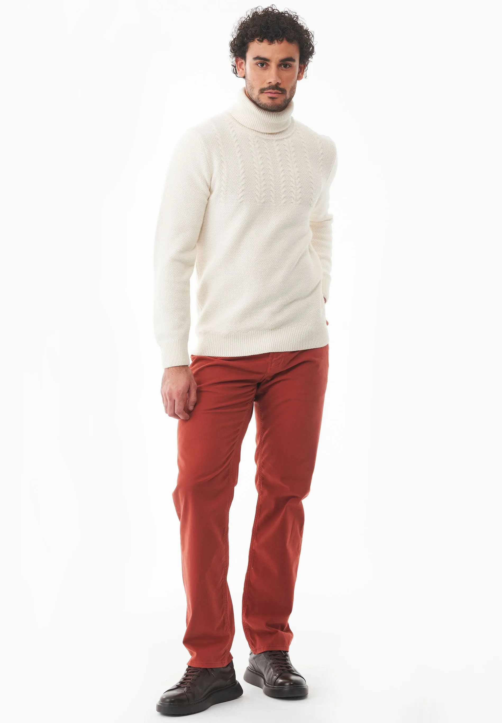 Men's Wool Blend Turtleneck Sweater Off White sold by Ivalo.com product image thumbnail 3