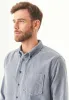 Men's Corduroy Button-Up Shirt Dusty Blue sold by Ivalo.com
