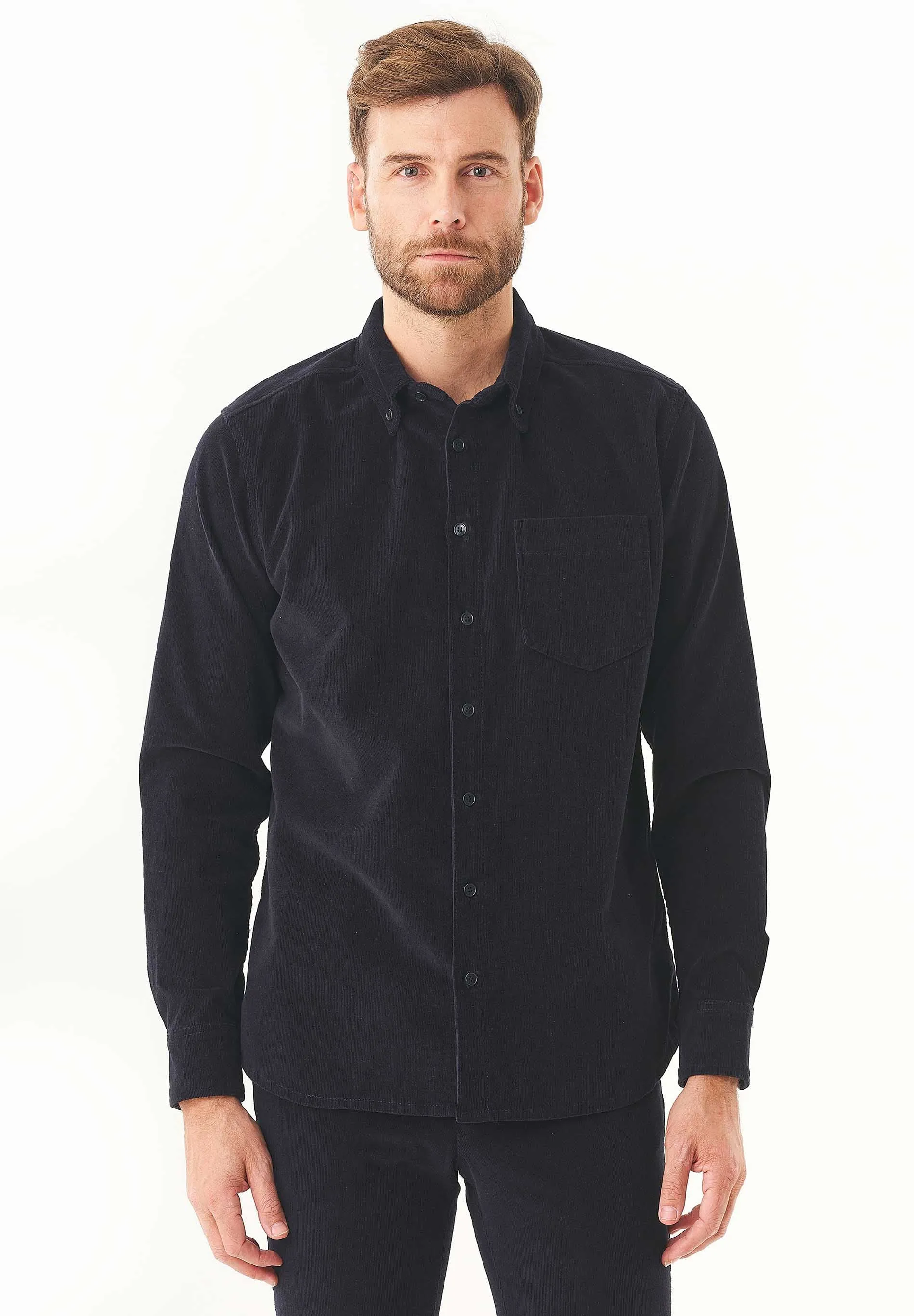Men's Corduroy Button-Up Shirt Dark Navy sold by Ivalo.com product image thumbnail 3