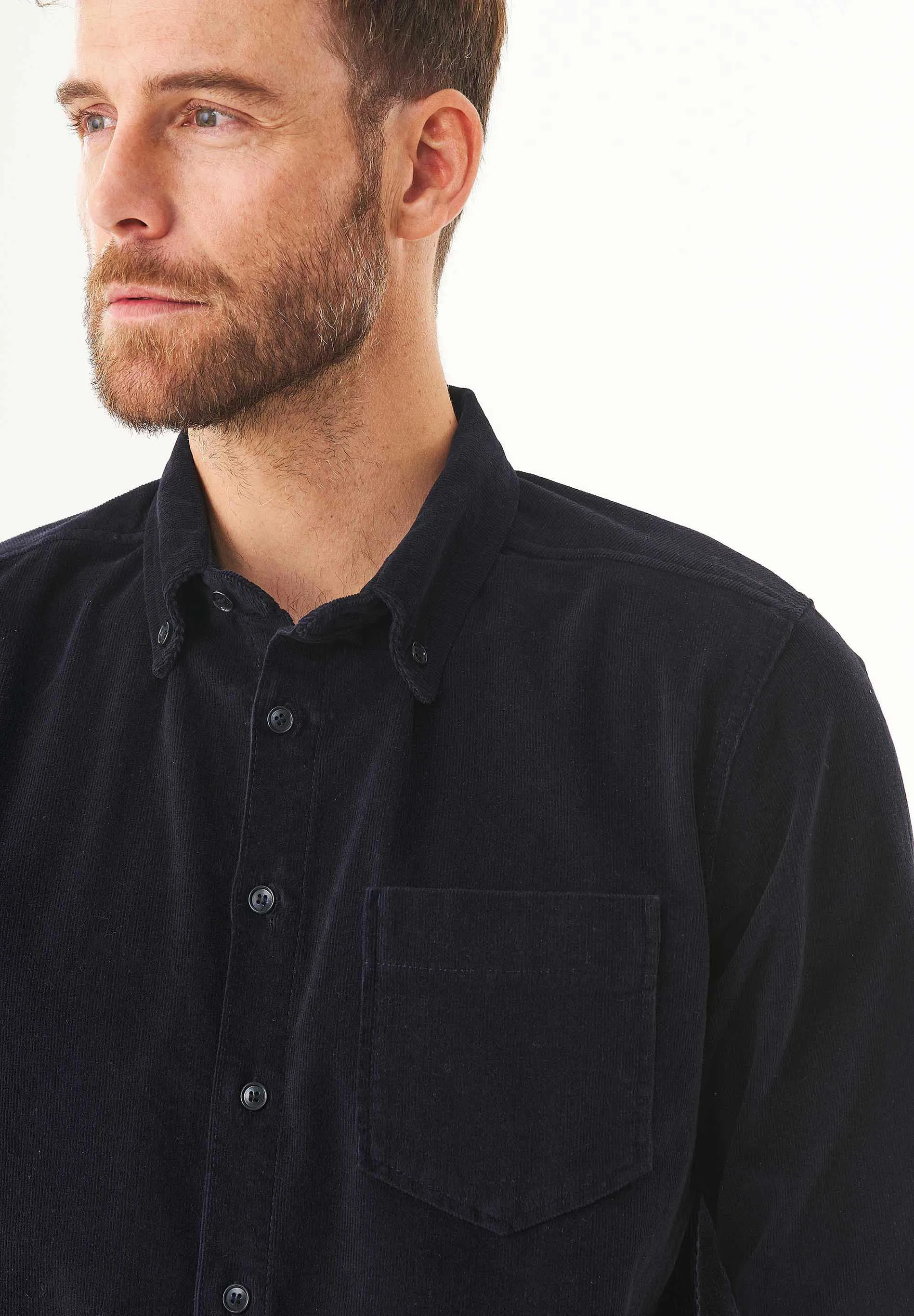 Men's Corduroy Button-Up Shirt Dark Navy sold by Ivalo.com product image thumbnail 5