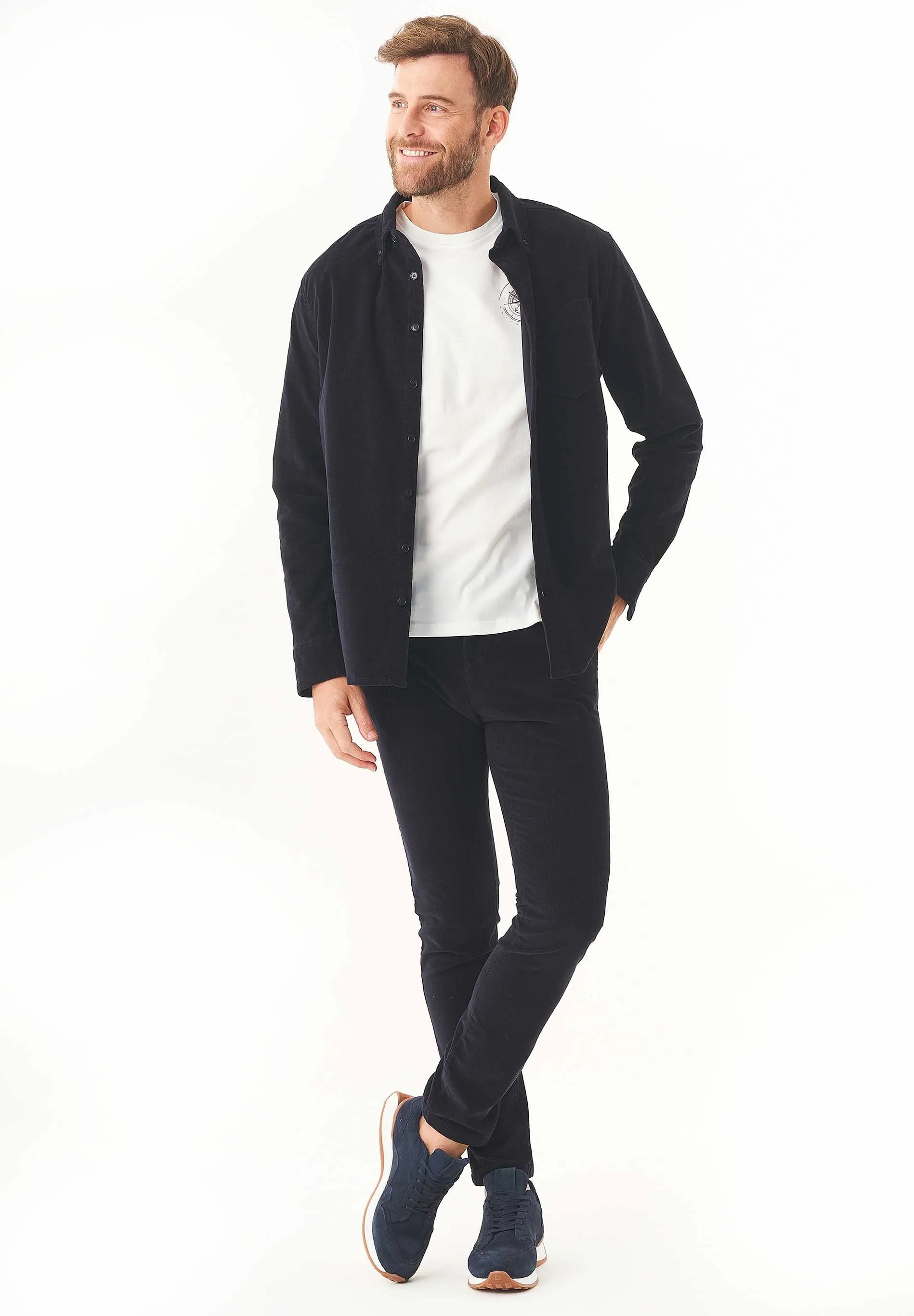 Men's Corduroy Button-Up Shirt Dark Navy sold by Ivalo.com product image thumbnail 4