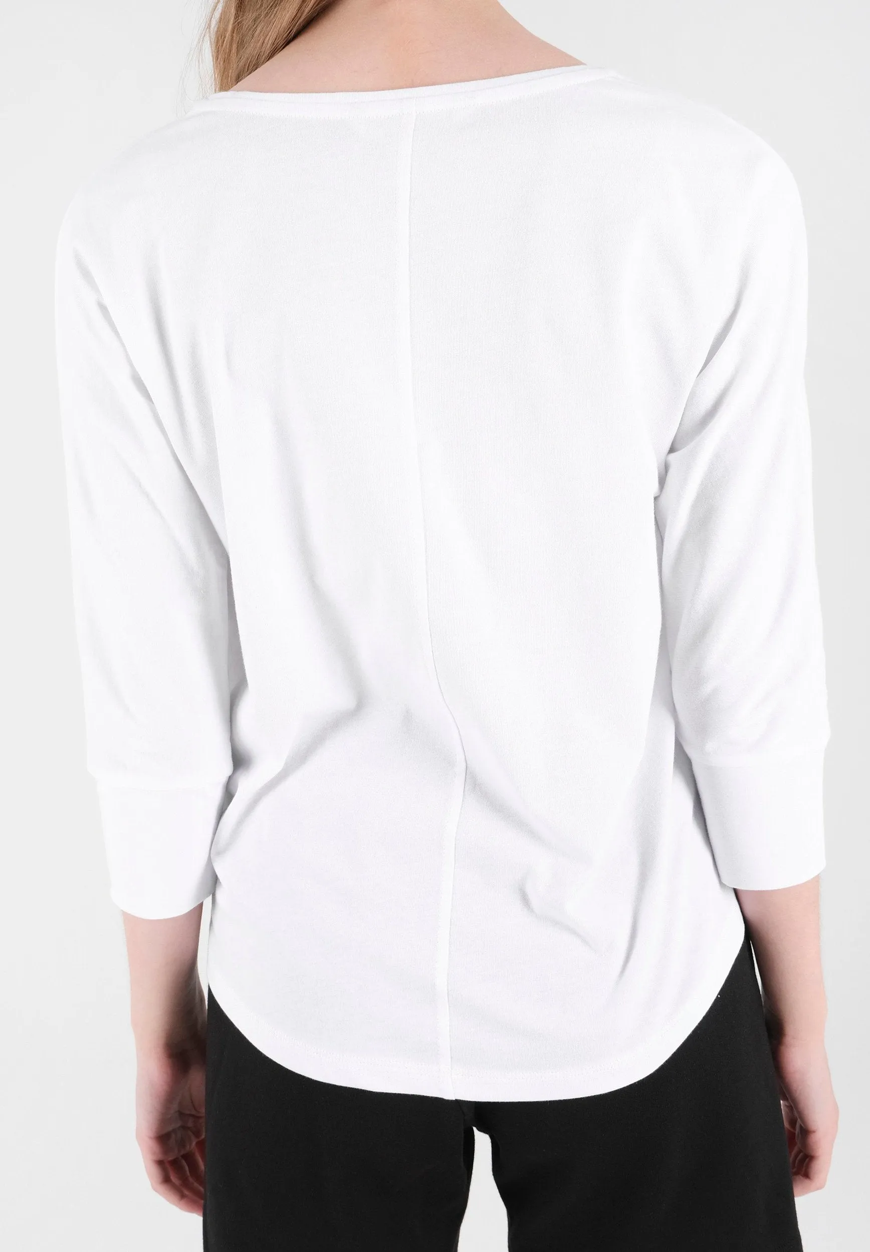 Women's 3/4 Sleeve Organic Cotton Top White sold by Ivalo.com product image thumbnail 3
