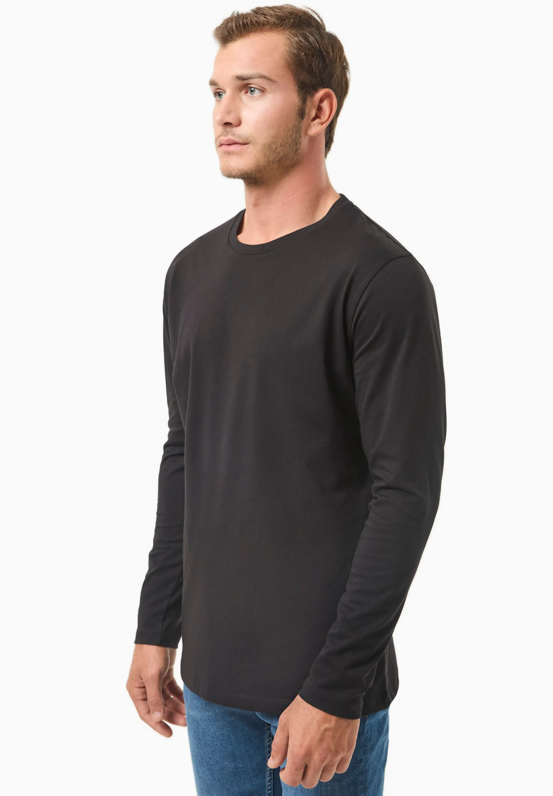 Men's Casual Long-Sleeved T-Shirt Black sold by Ivalo.com product image thumbnail 4