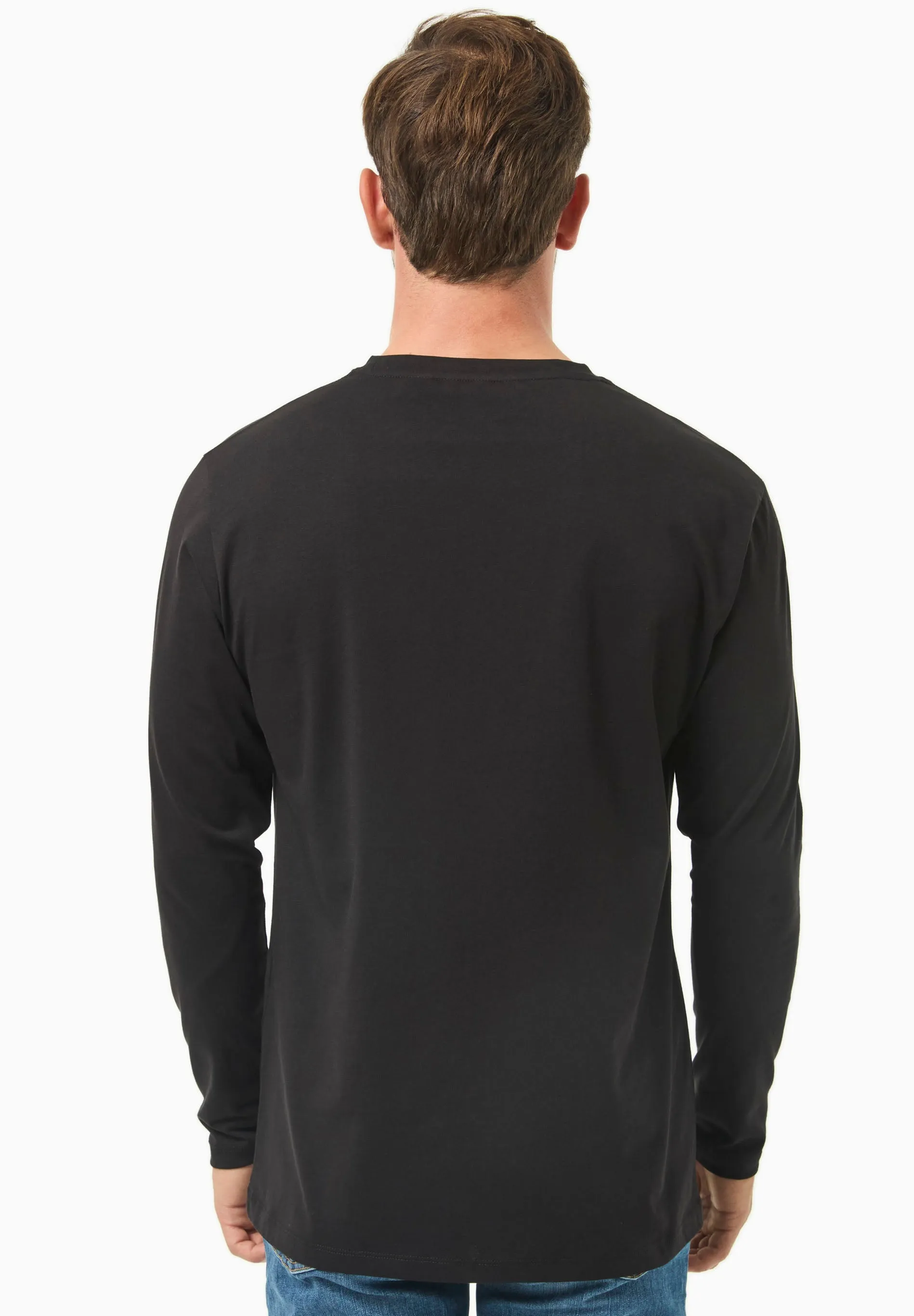 Men's Casual Long-Sleeved T-Shirt Black sold by Ivalo.com product image thumbnail 2