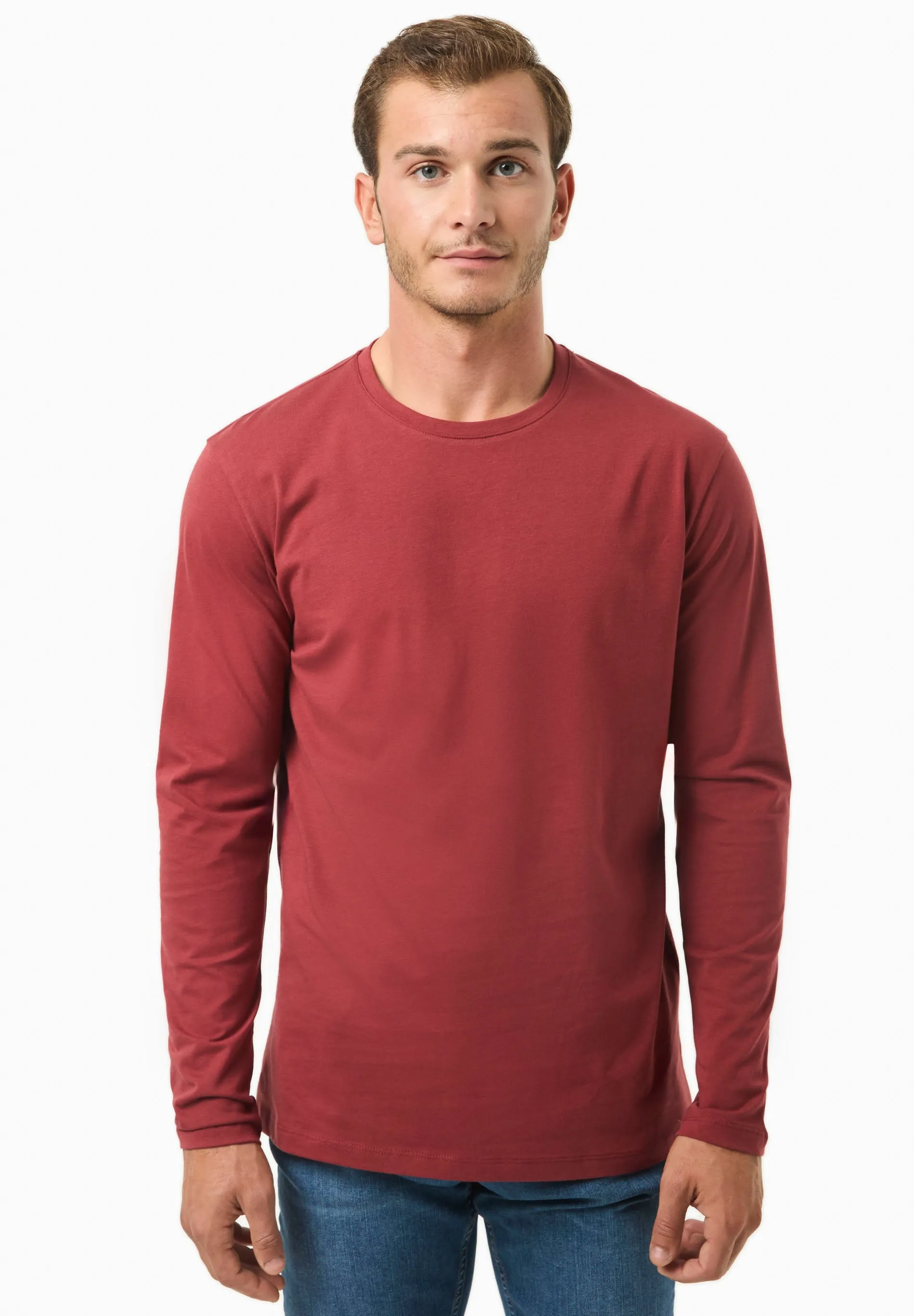 Men's Casual Long-Sleeved T-Shirt Merlot sold by Ivalo.com