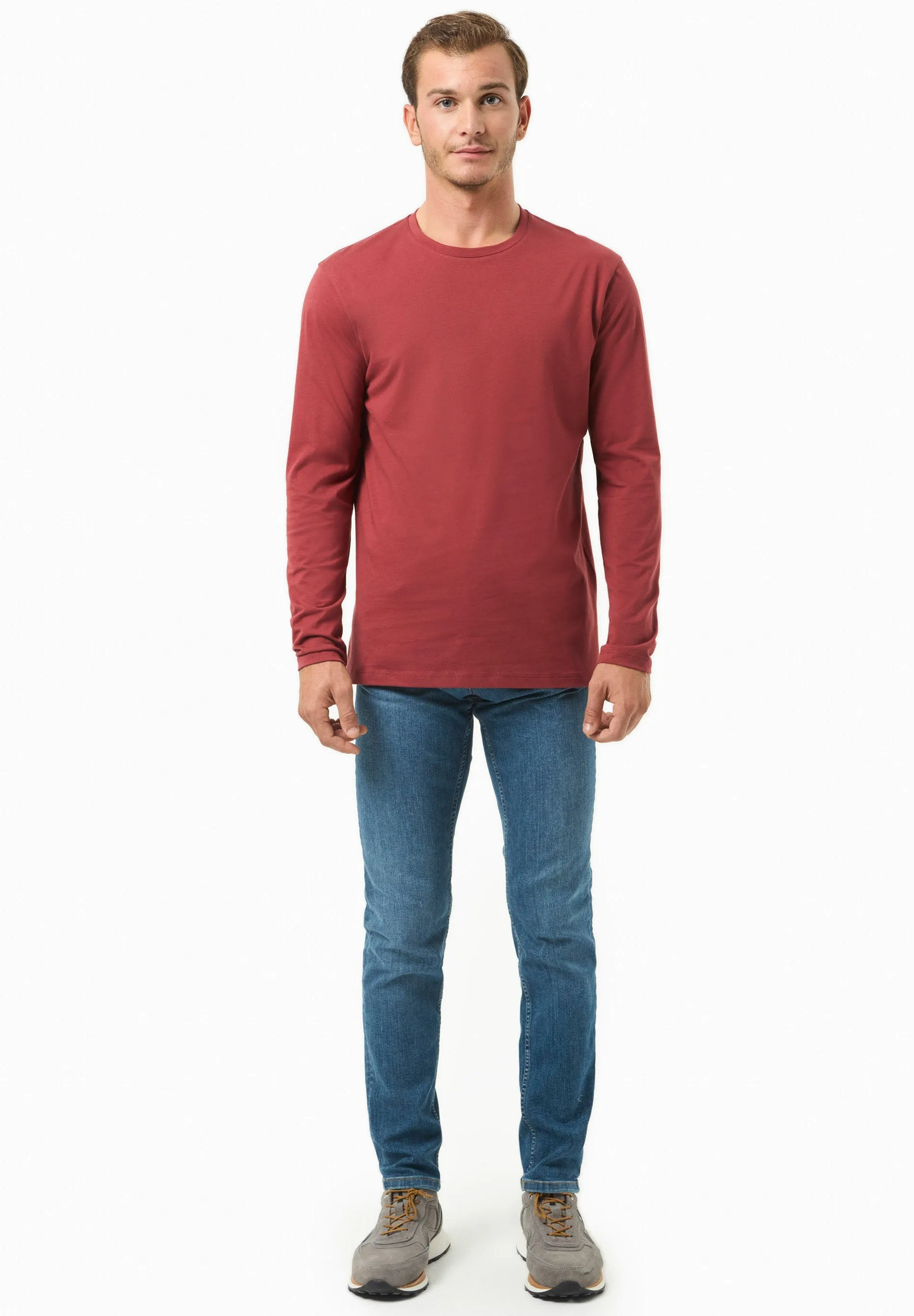 Men's Casual Long-Sleeved T-Shirt Merlot sold by Ivalo.com product image thumbnail 4