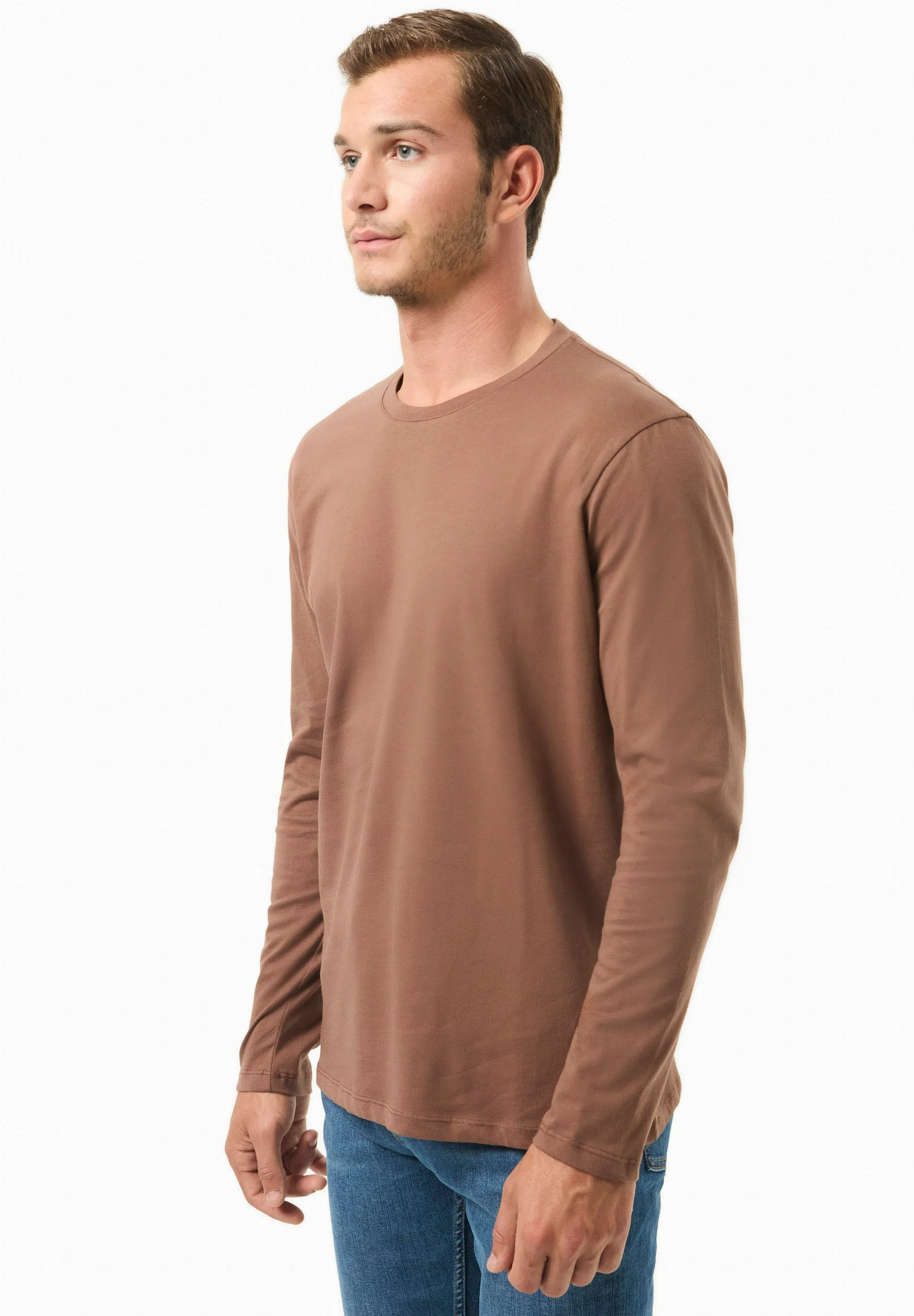 Men's Casual Long-Sleeved T-Shirt Cocoa Brown sold by Ivalo.com product image thumbnail 4