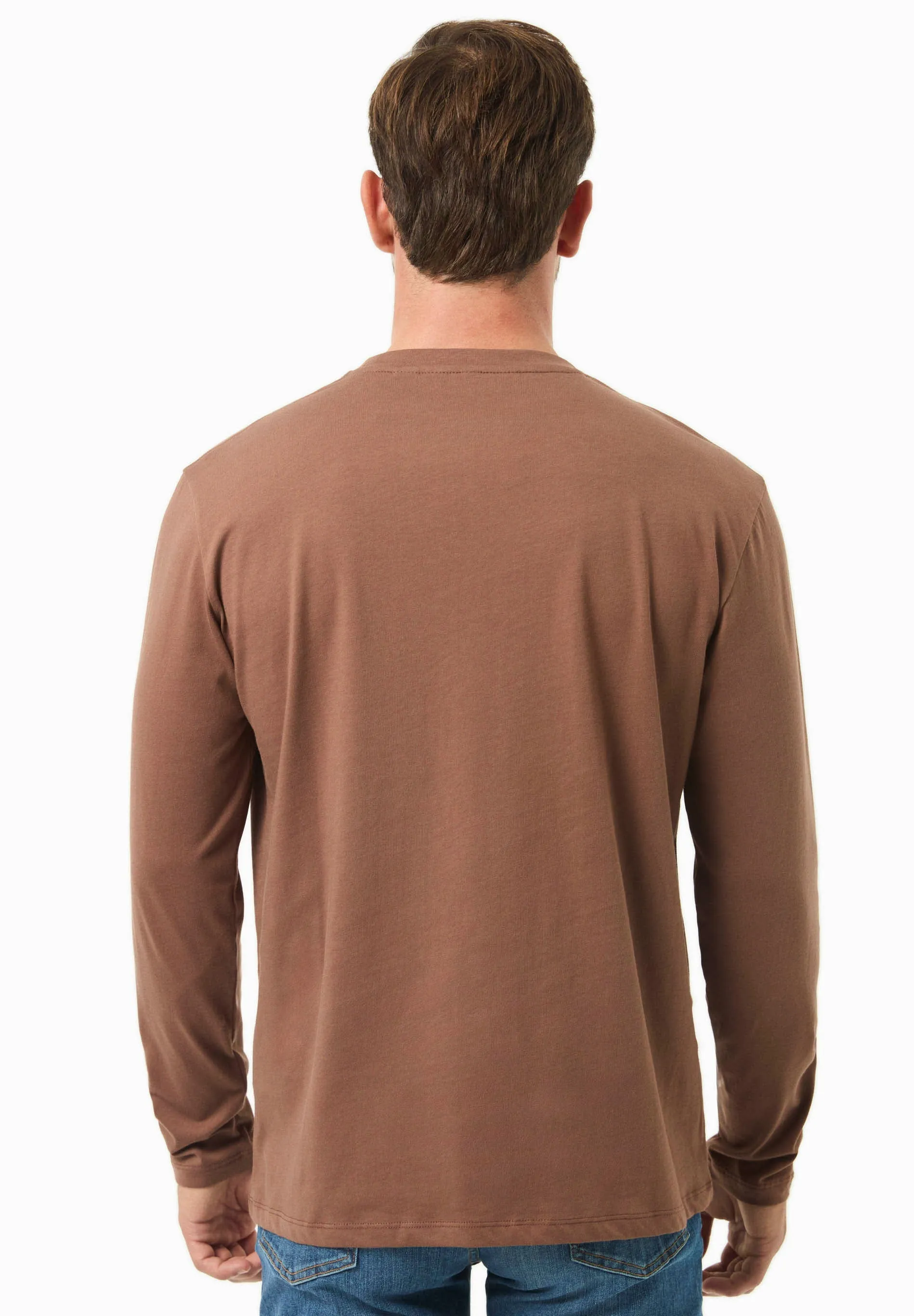 Men's Casual Long-Sleeved T-Shirt Cocoa Brown sold by Ivalo.com product image thumbnail 2