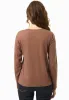 Women's Casual Long-Sleeved T-Shirt Cocoa Brown sold by Ivalo.com