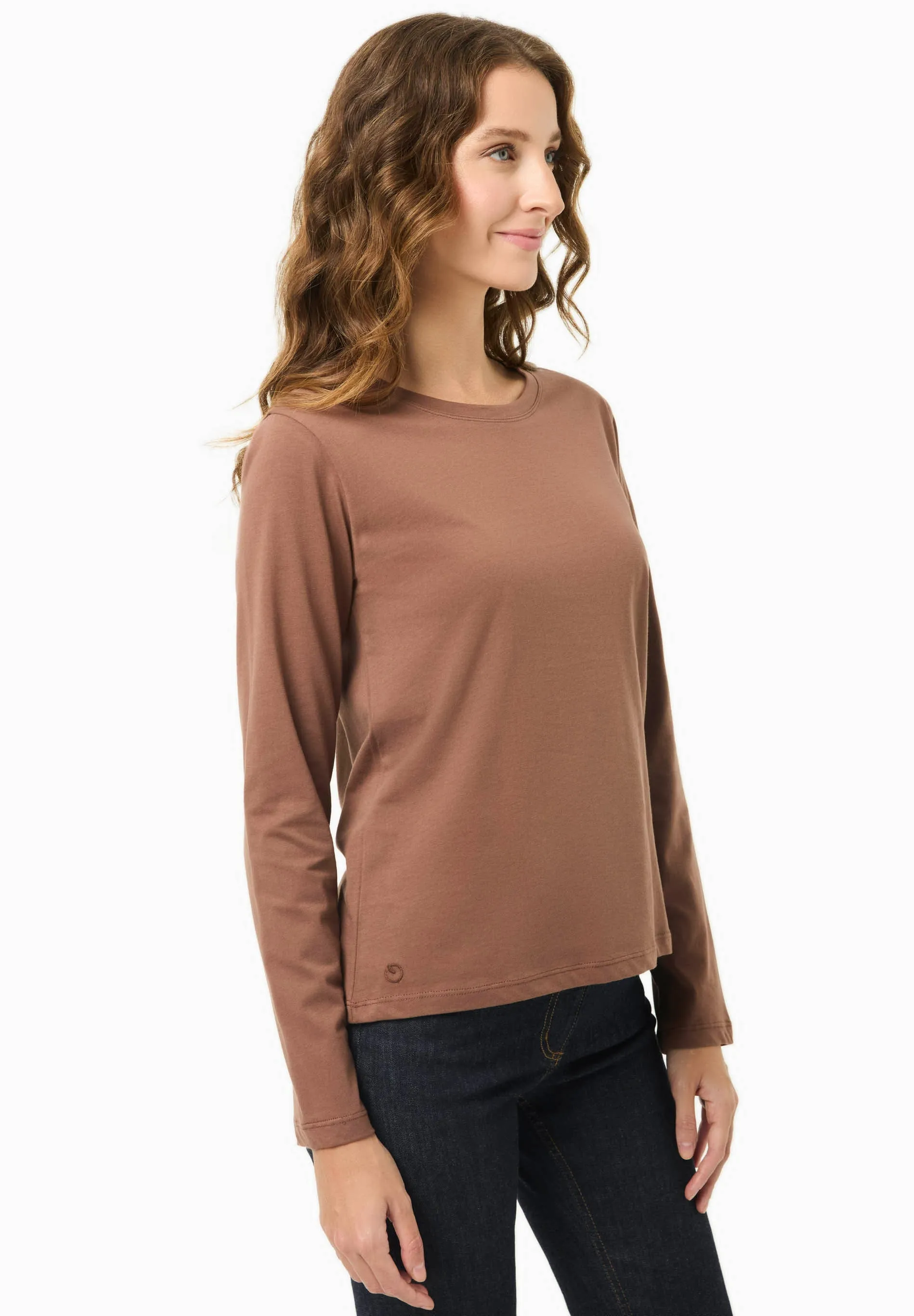 Women's Casual Long-Sleeved T-Shirt Cocoa Brown sold by Ivalo.com product image thumbnail 4