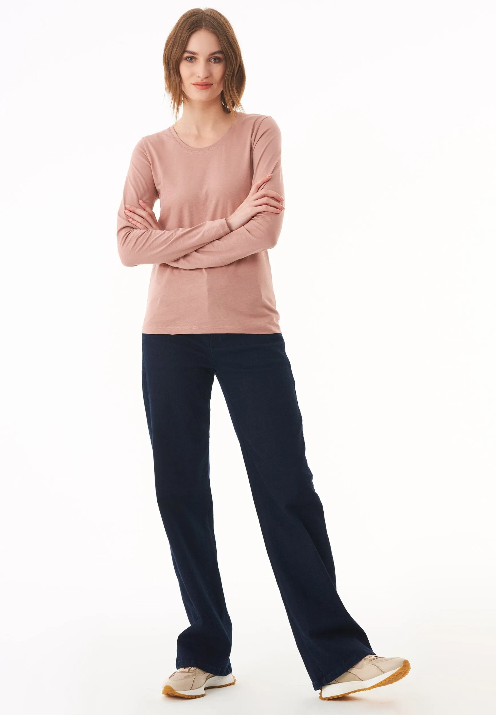 Women's Casual Long-Sleeved T-Shirt Misty Rose sold by Ivalo.com product image thumbnail 3