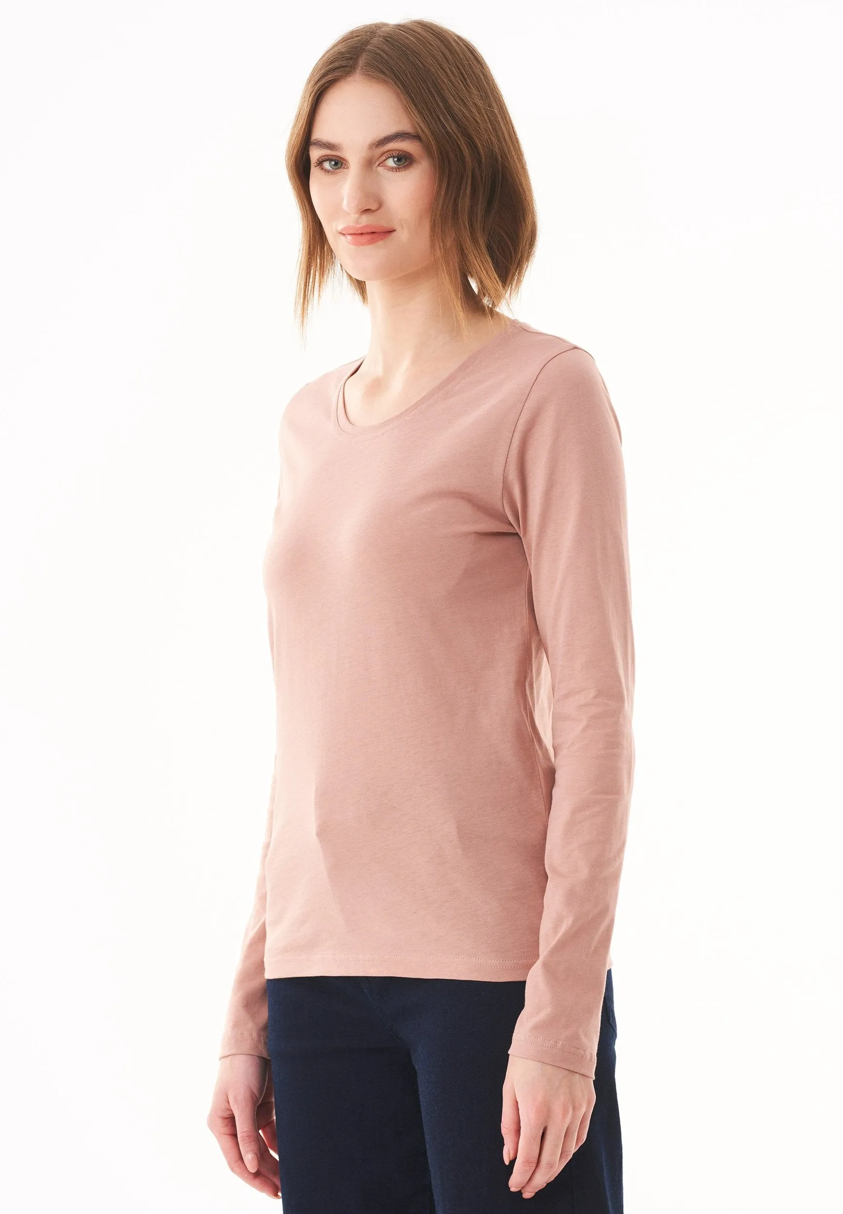 Women's Casual Long-Sleeved T-Shirt Misty Rose sold by Ivalo.com product image thumbnail 4