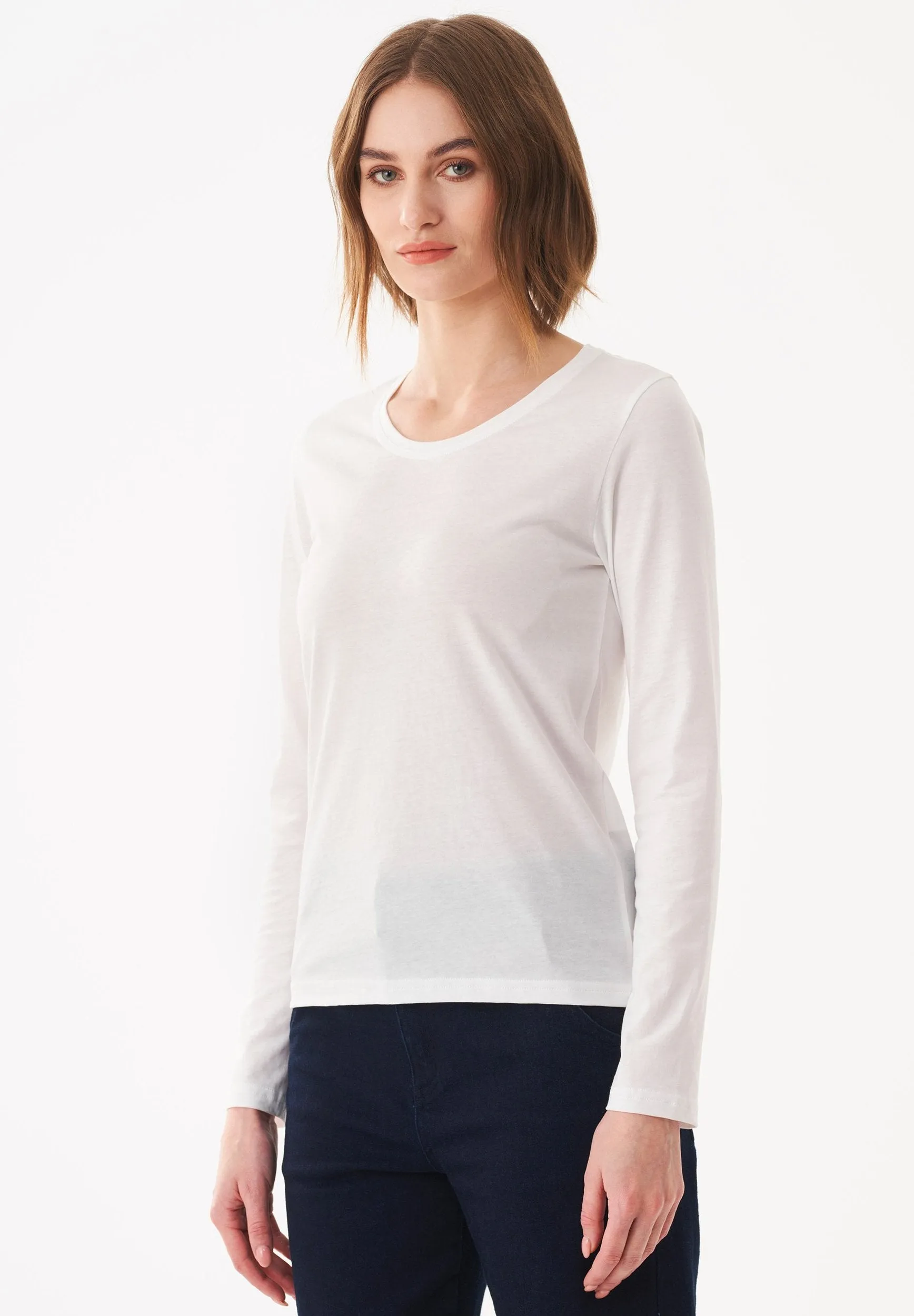 Women's Casual Long-Sleeved T-Shirt Off White sold by Ivalo.com product image thumbnail 4