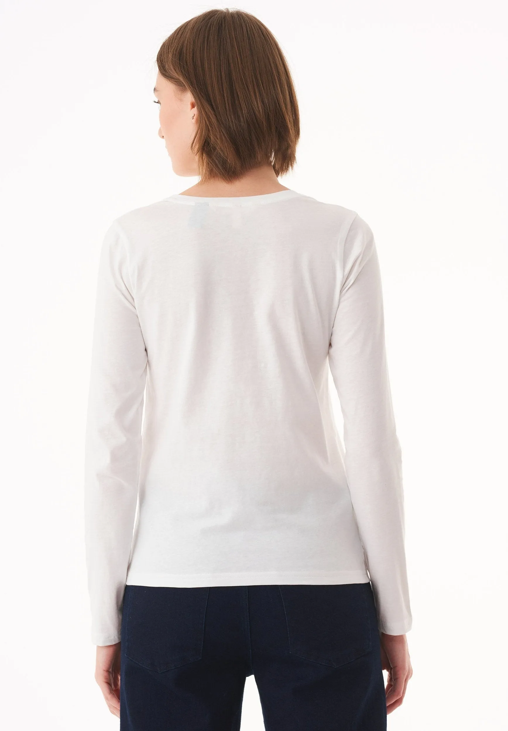 Women's Casual Long-Sleeved T-Shirt Off White sold by Ivalo.com product image thumbnail 2