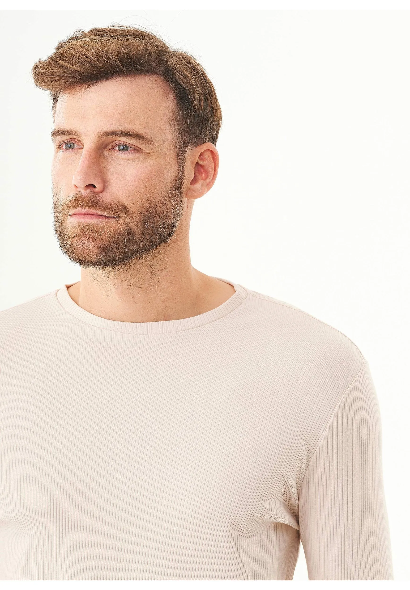 Men's Long-Sleeved Ribbed O-Neck Shirt Stone sold by Ivalo.com product image thumbnail 4