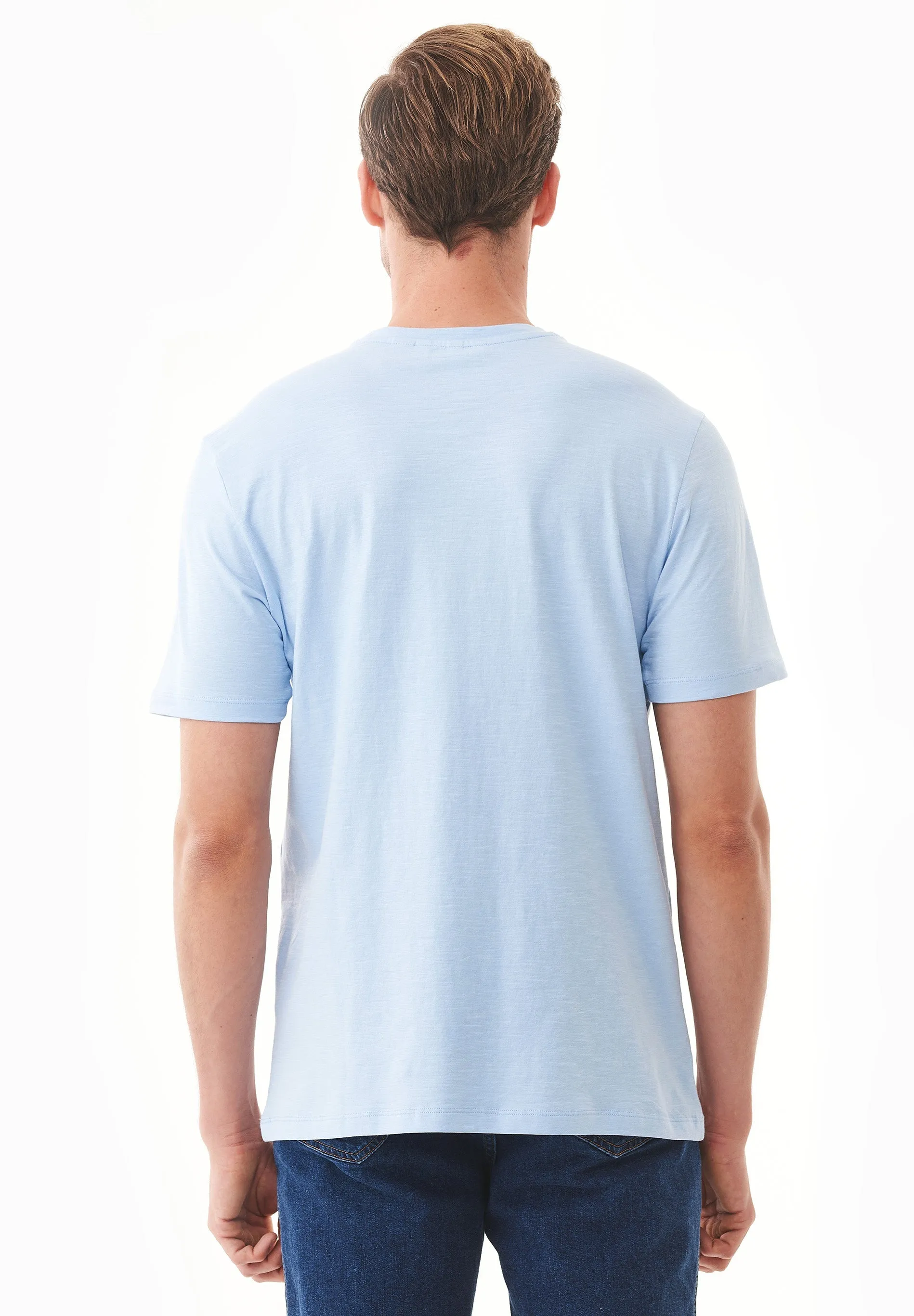 Men's Basic Round Neck T-Shirt Powder Blue sold by Ivalo.com product image thumbnail 2