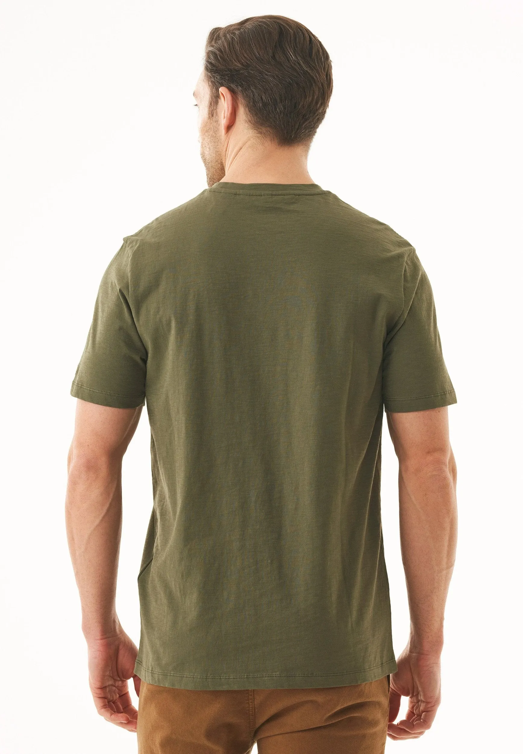 Men's Basic Round Neck T-Shirt Military Olive sold by Ivalo.com product image thumbnail 2
