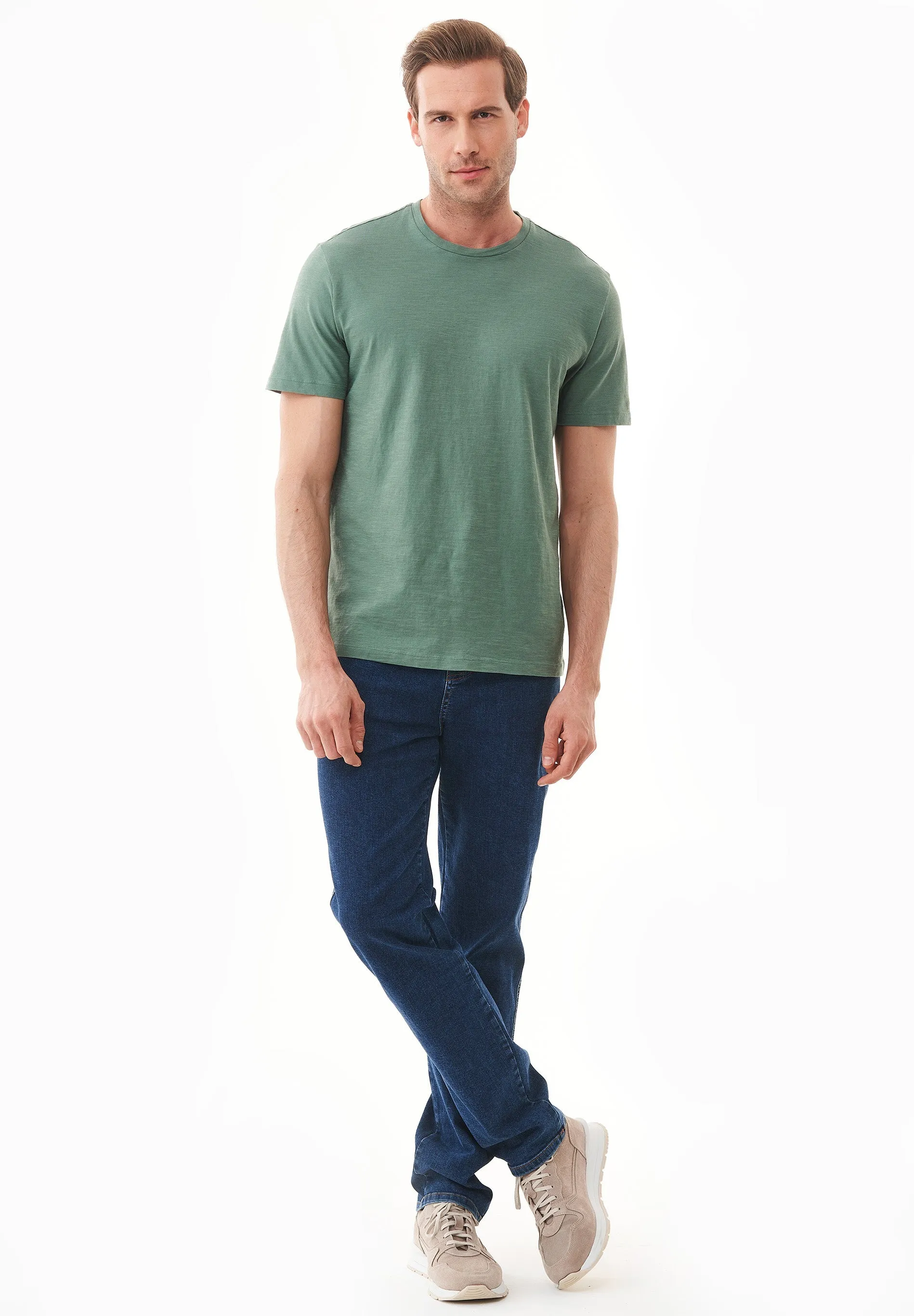 Men's Basic Round Neck T-Shirt Green Tea sold by Ivalo.com product image thumbnail 3
