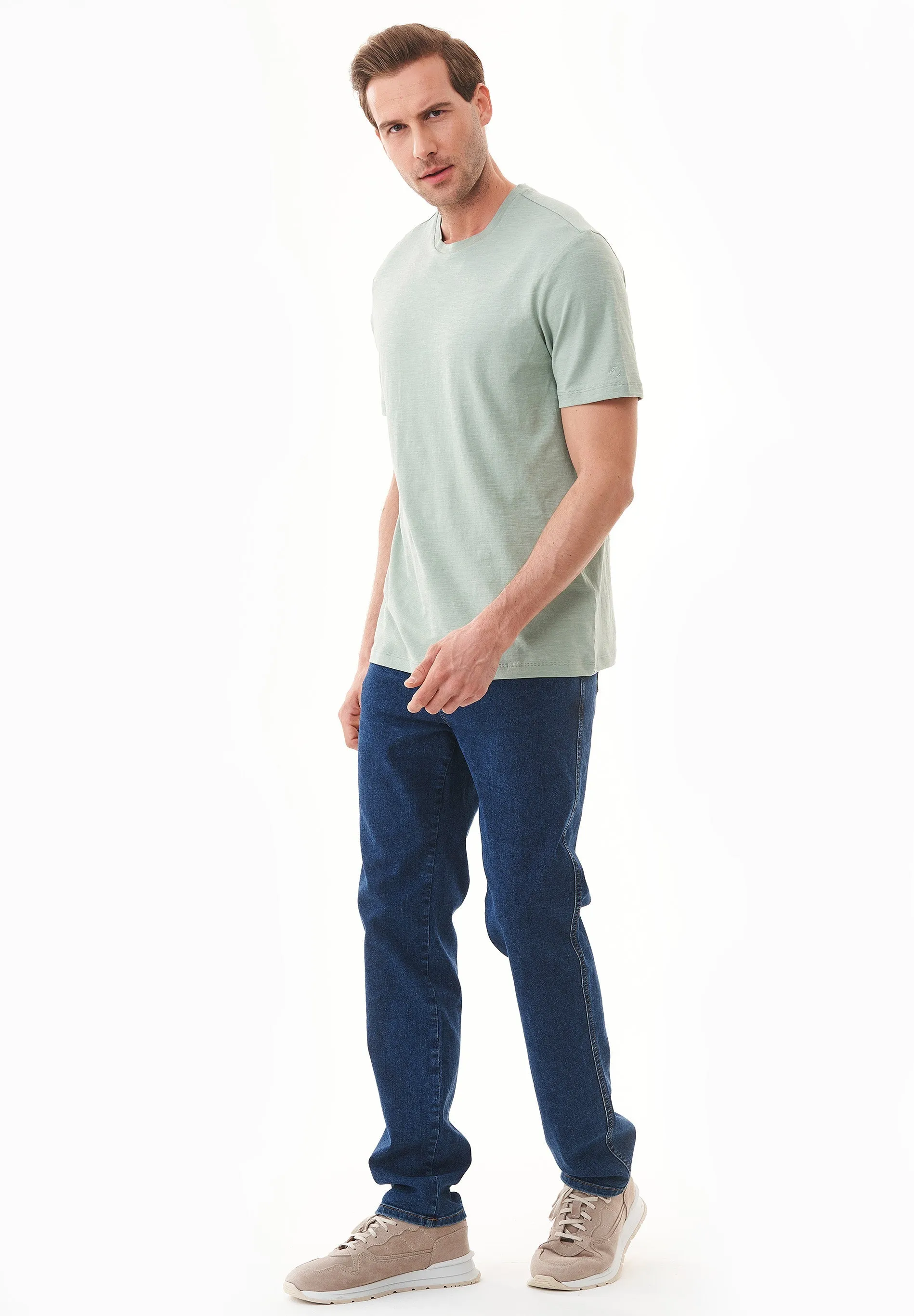 Men's Basic Round Neck T-Shirt Water Green sold by Ivalo.com product image thumbnail 3