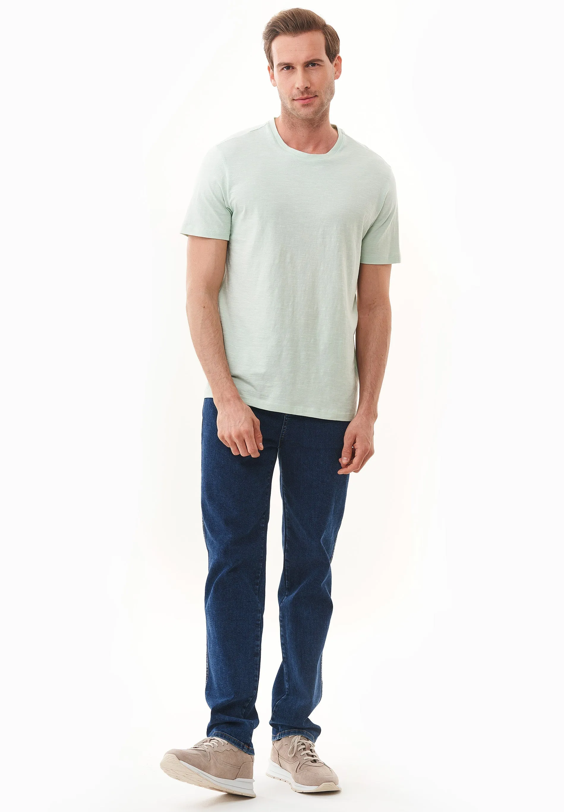 Men's Basic Round Neck T-Shirt Aqua Green sold by Ivalo.com product image thumbnail 3