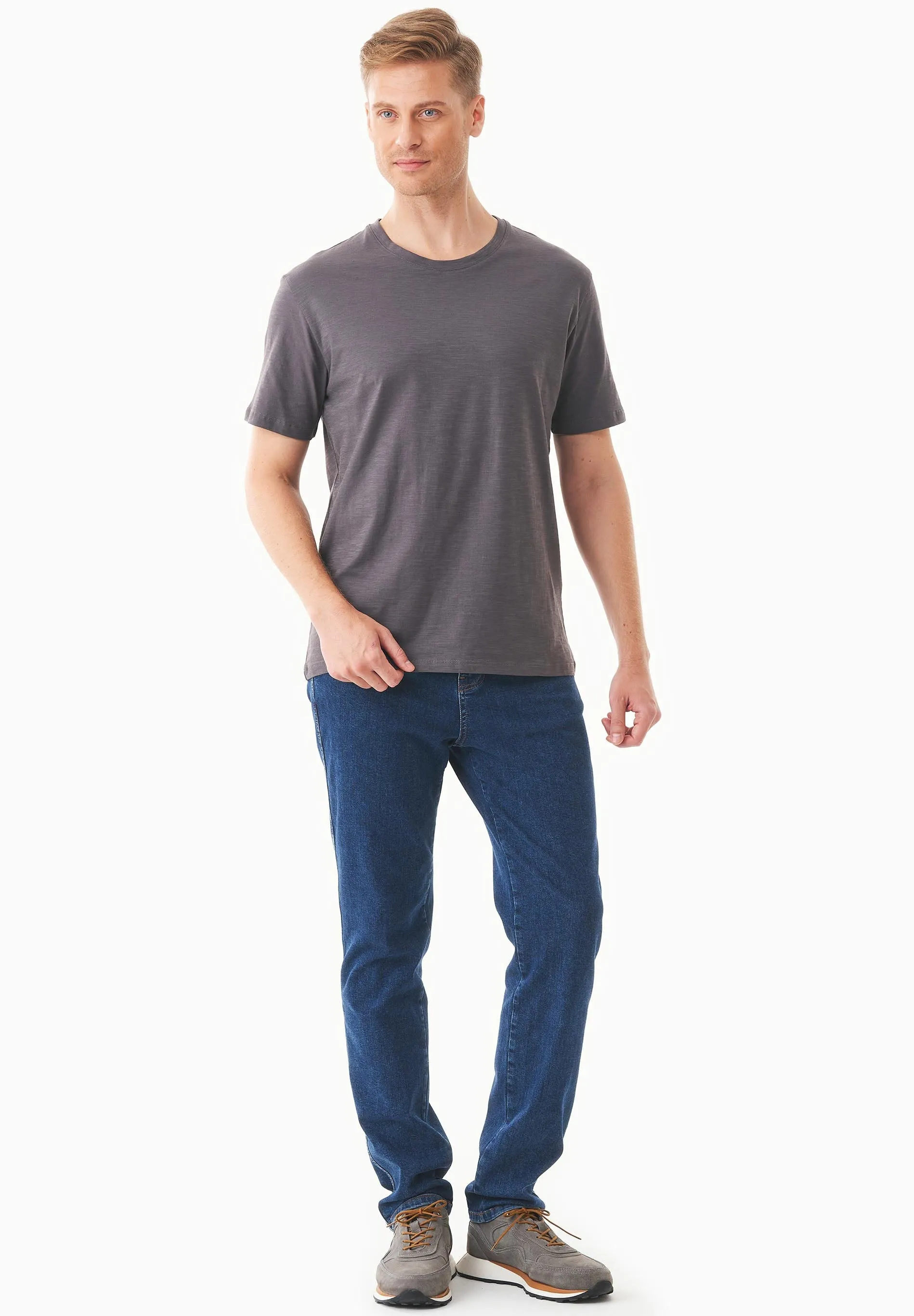 Men's Basic Round Neck T-Shirt Asphalt sold by Ivalo.com product image thumbnail 4