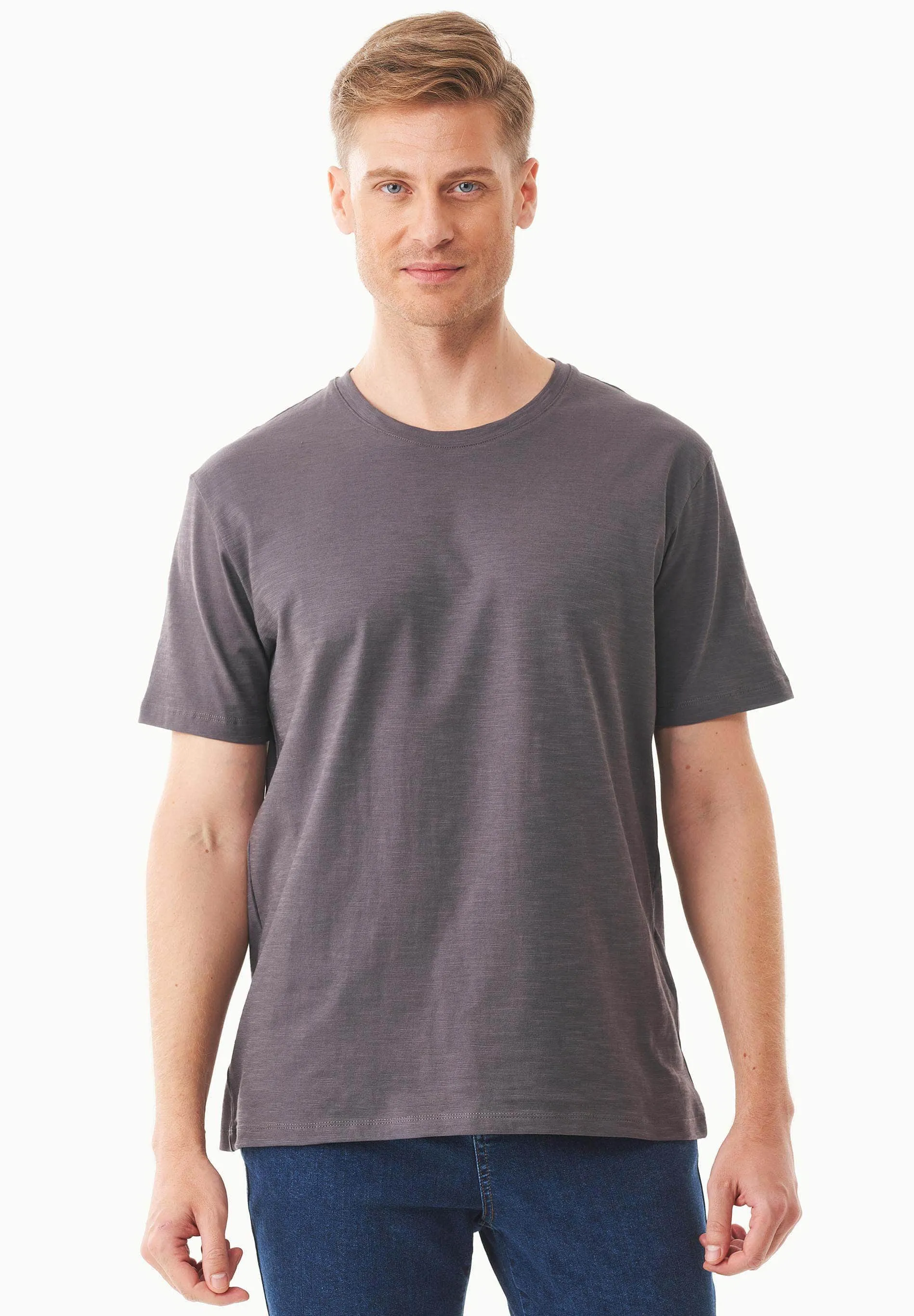 Men's Basic Round Neck T-Shirt Asphalt sold by Ivalo.com product image thumbnail 3