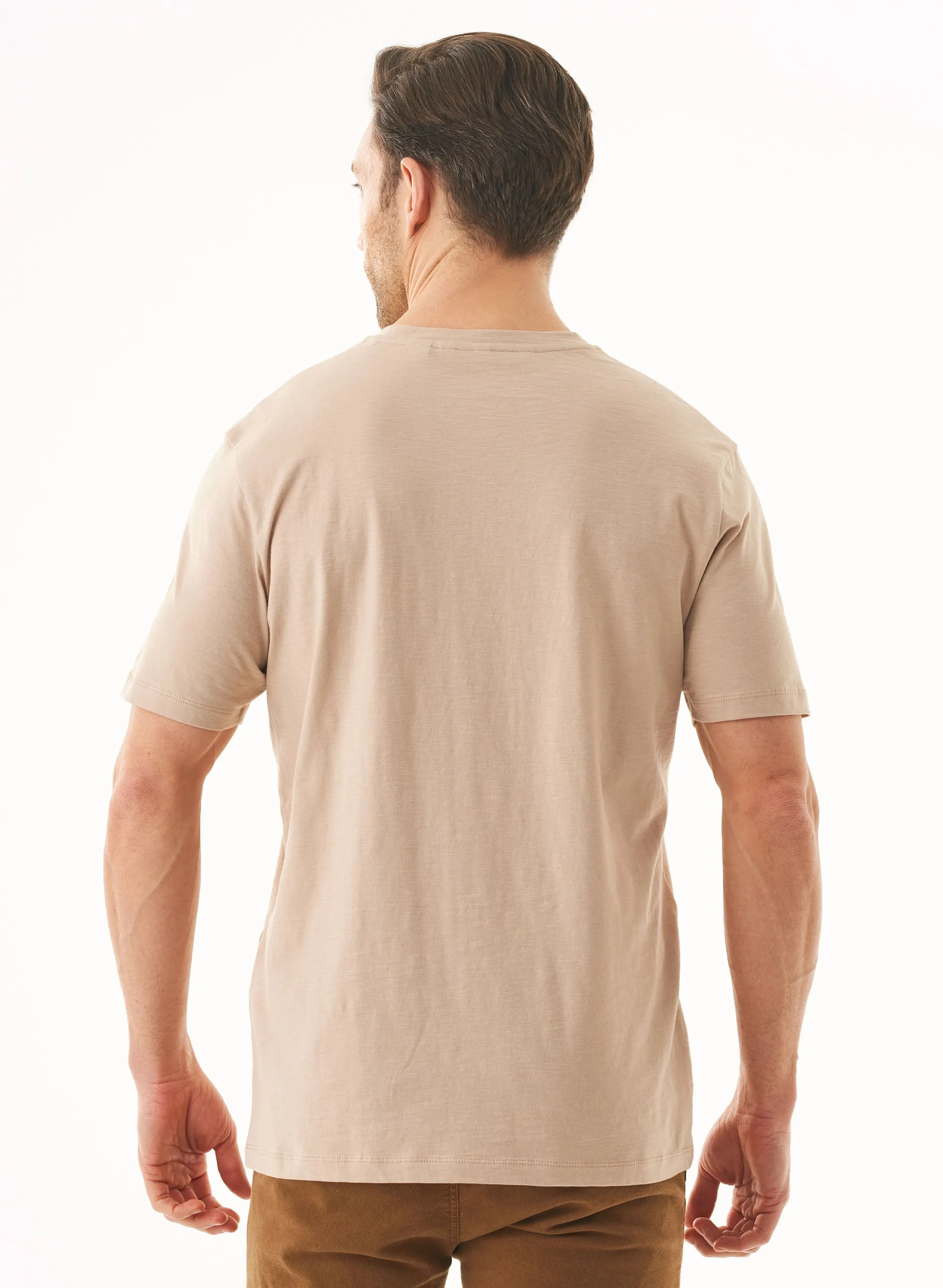 Men's Basic Round Neck T-Shirt Beige sold by Ivalo.com product image thumbnail 2