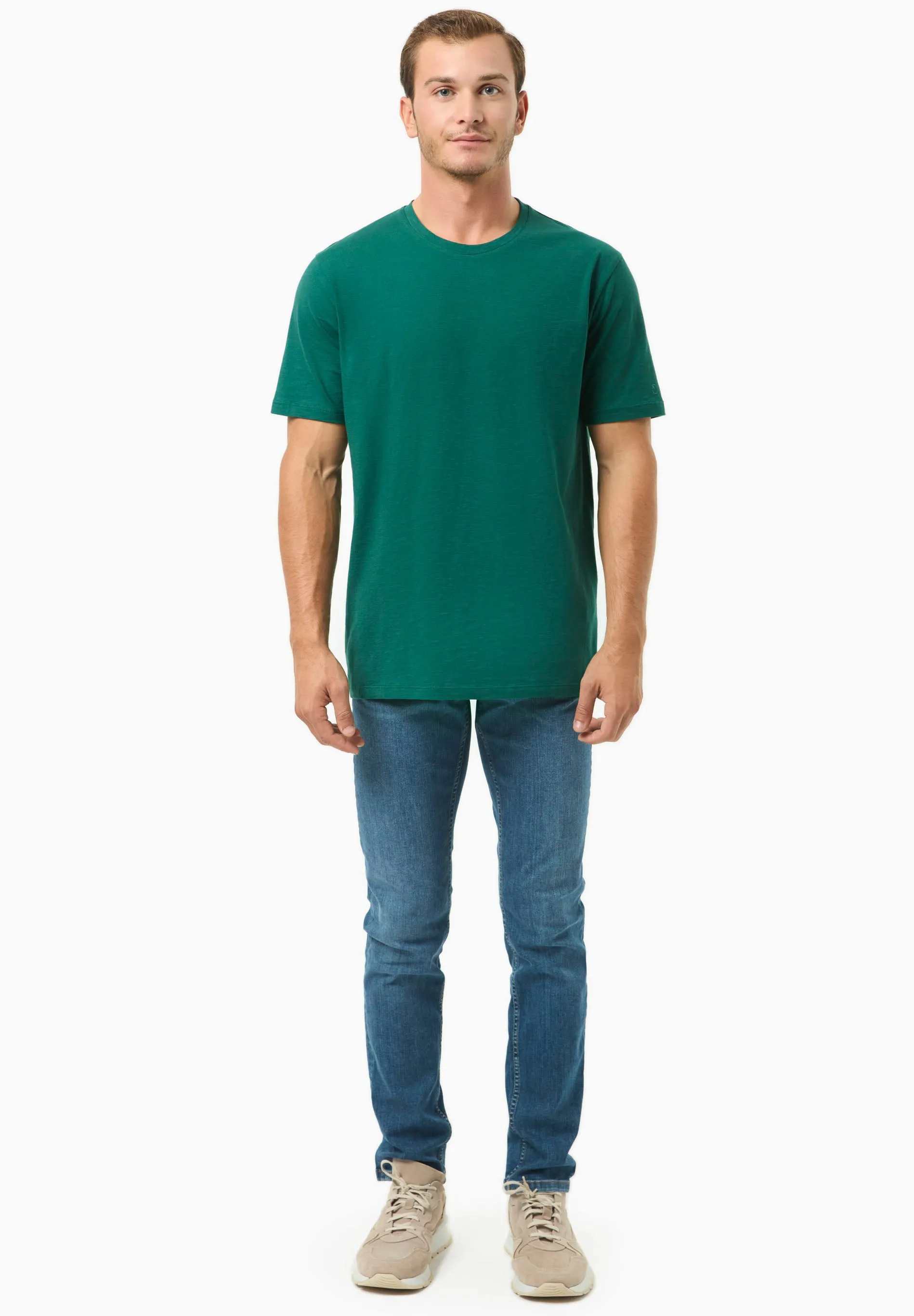 Men's Basic Round Neck T-Shirt Deep Emerald sold by Ivalo.com product image thumbnail 3
