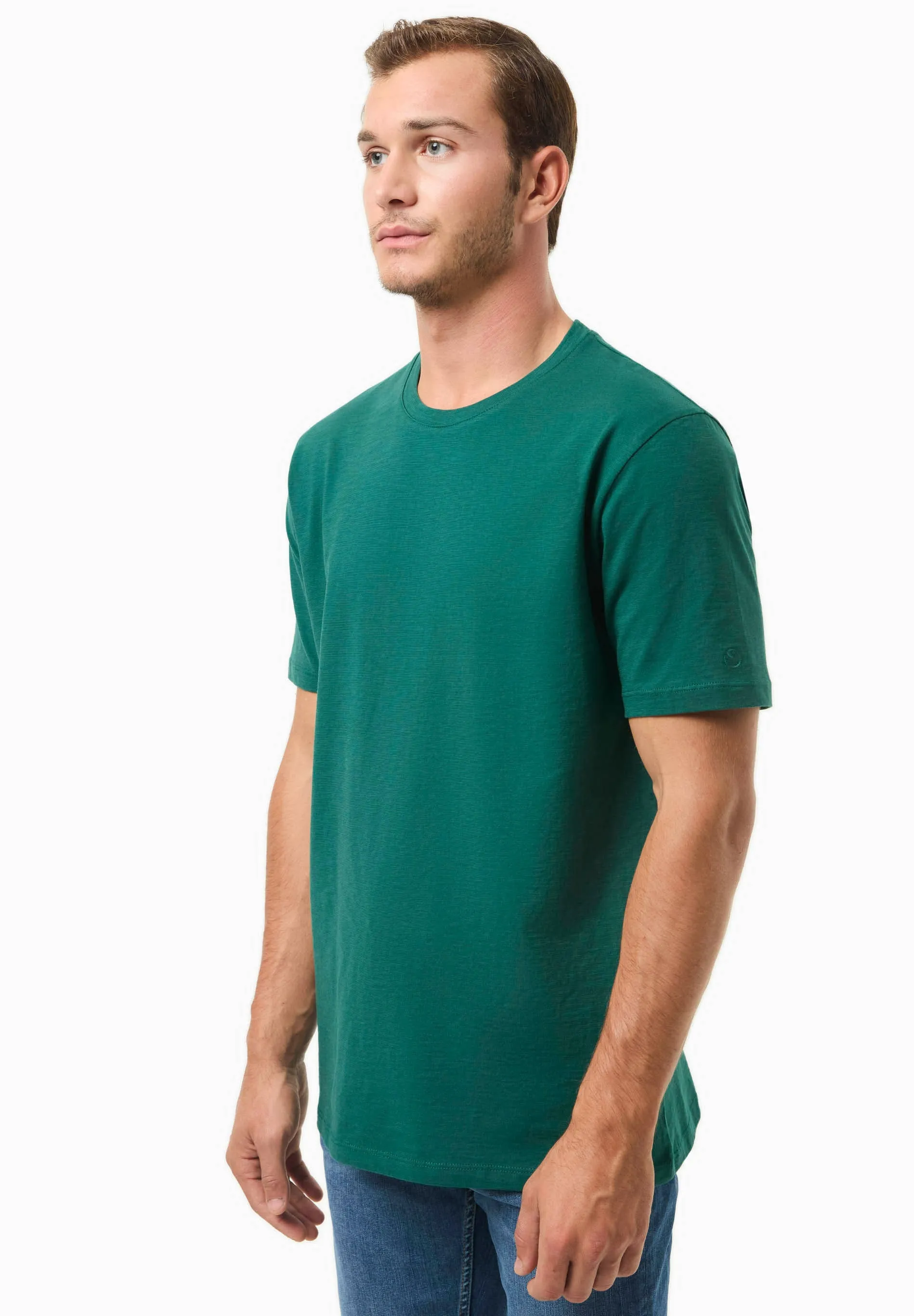 Men's Basic Round Neck T-Shirt Deep Emerald sold by Ivalo.com product image thumbnail 4