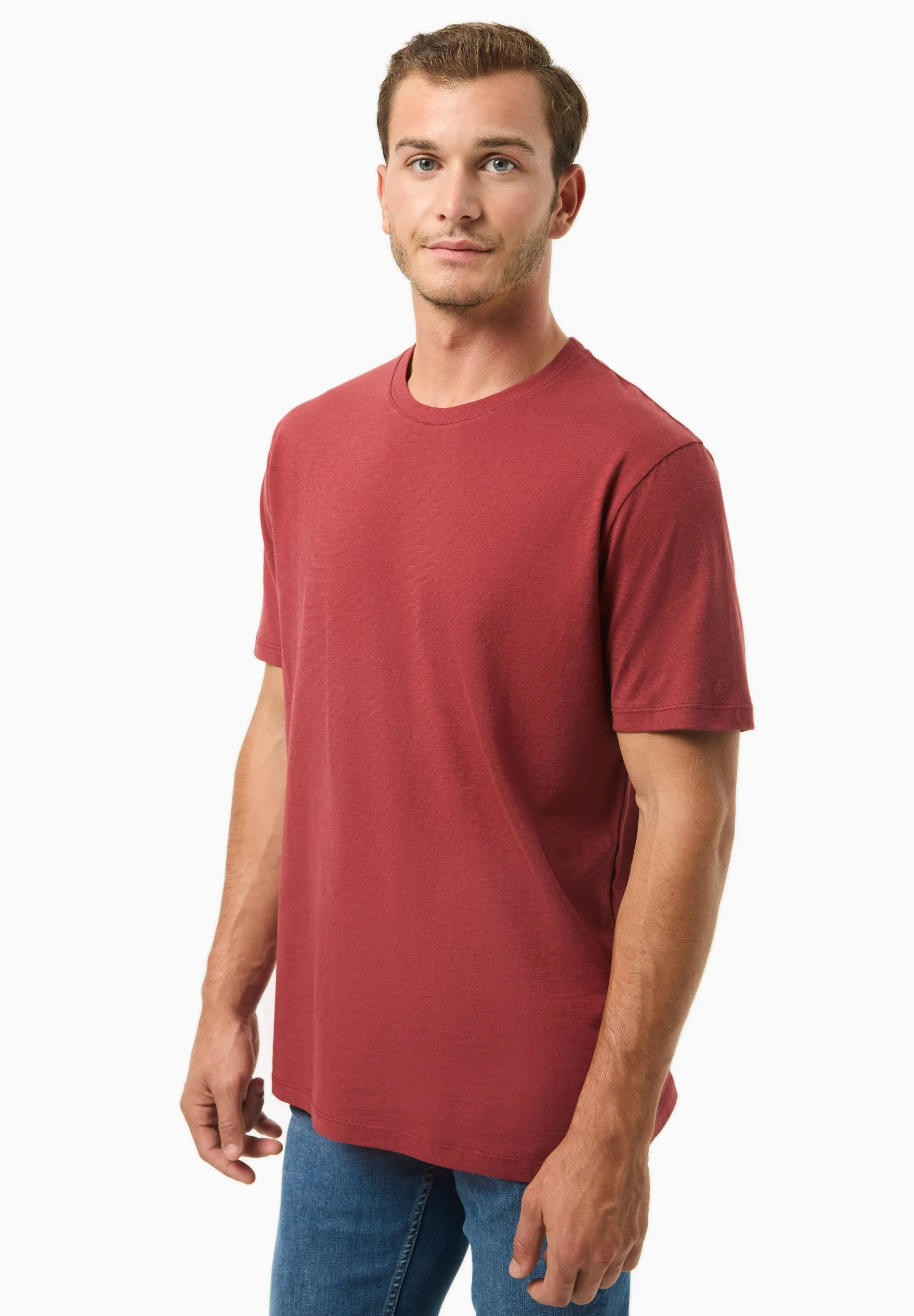 Men's Basic Round Neck T-Shirt Merlot sold by Ivalo.com product image thumbnail 2