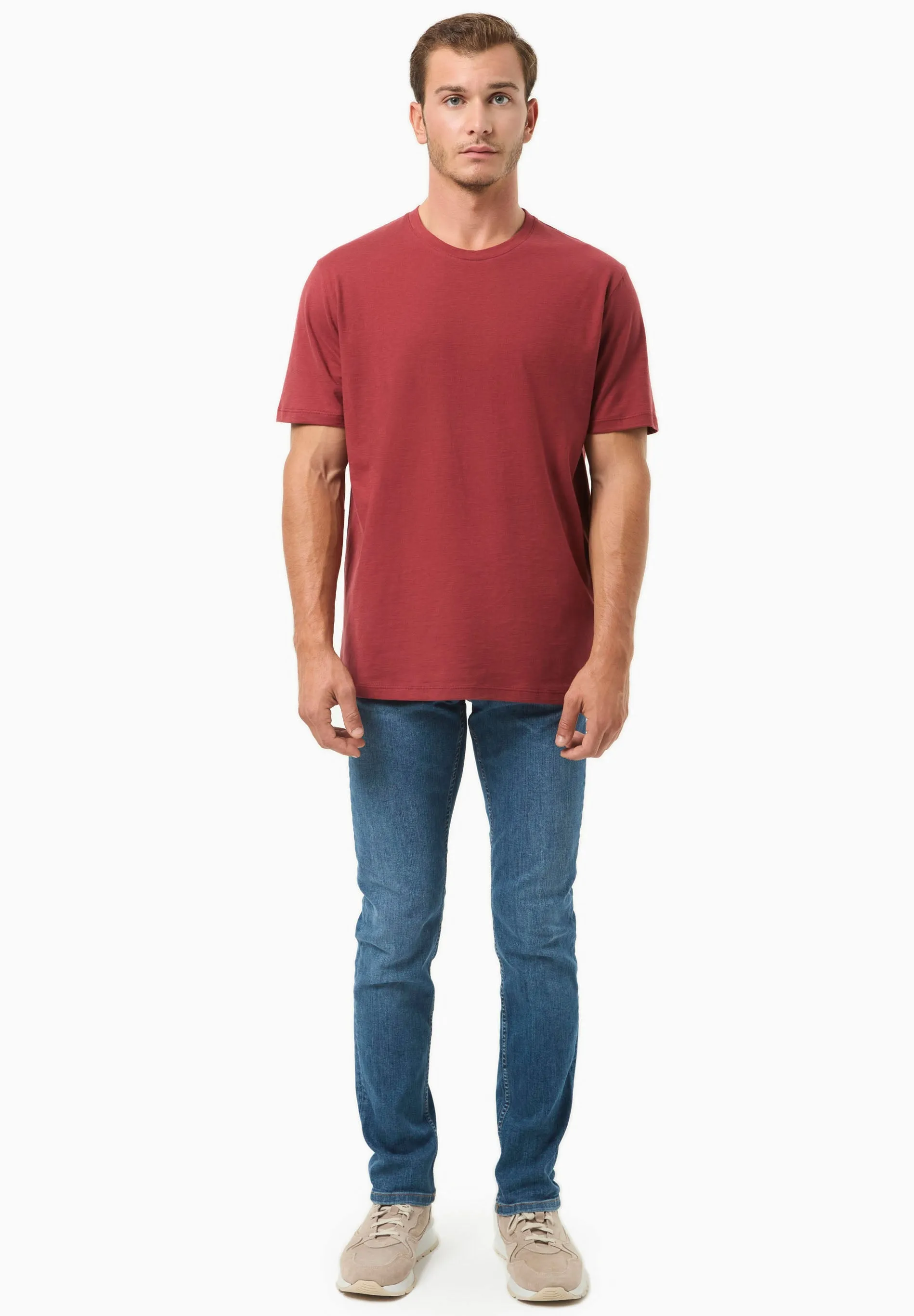 Men's Basic Round Neck T-Shirt Merlot sold by Ivalo.com product image thumbnail 3