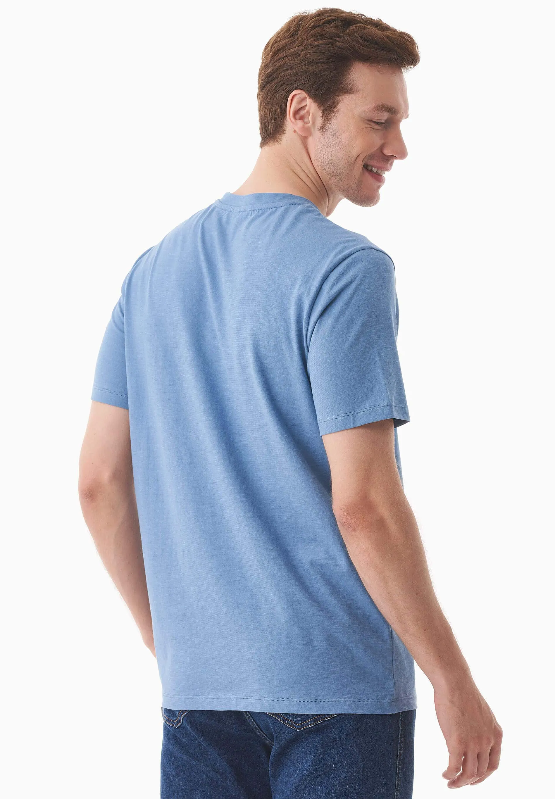 Men's Basic Round Neck T-Shirt Coronet Blue sold by Ivalo.com product image thumbnail 2