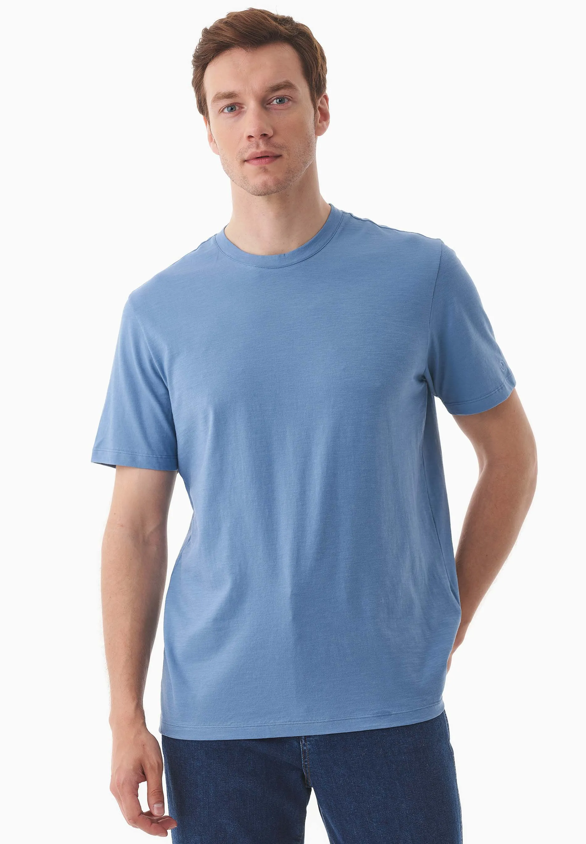 Men's Basic Round Neck T-Shirt Coronet Blue sold by Ivalo.com
