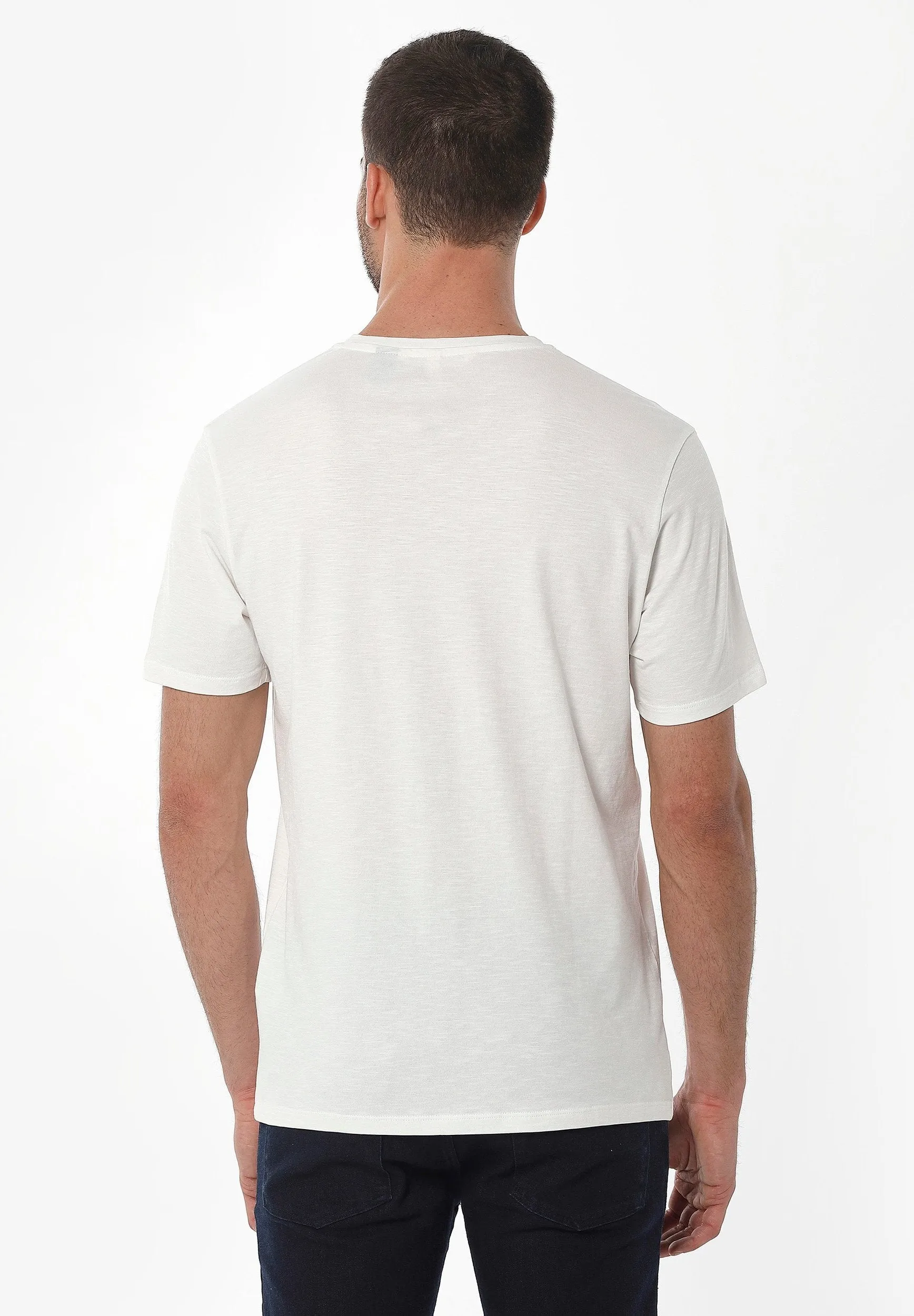 Men's Basic V-Neck T-Shirt Off White sold by Ivalo.com product image thumbnail 2